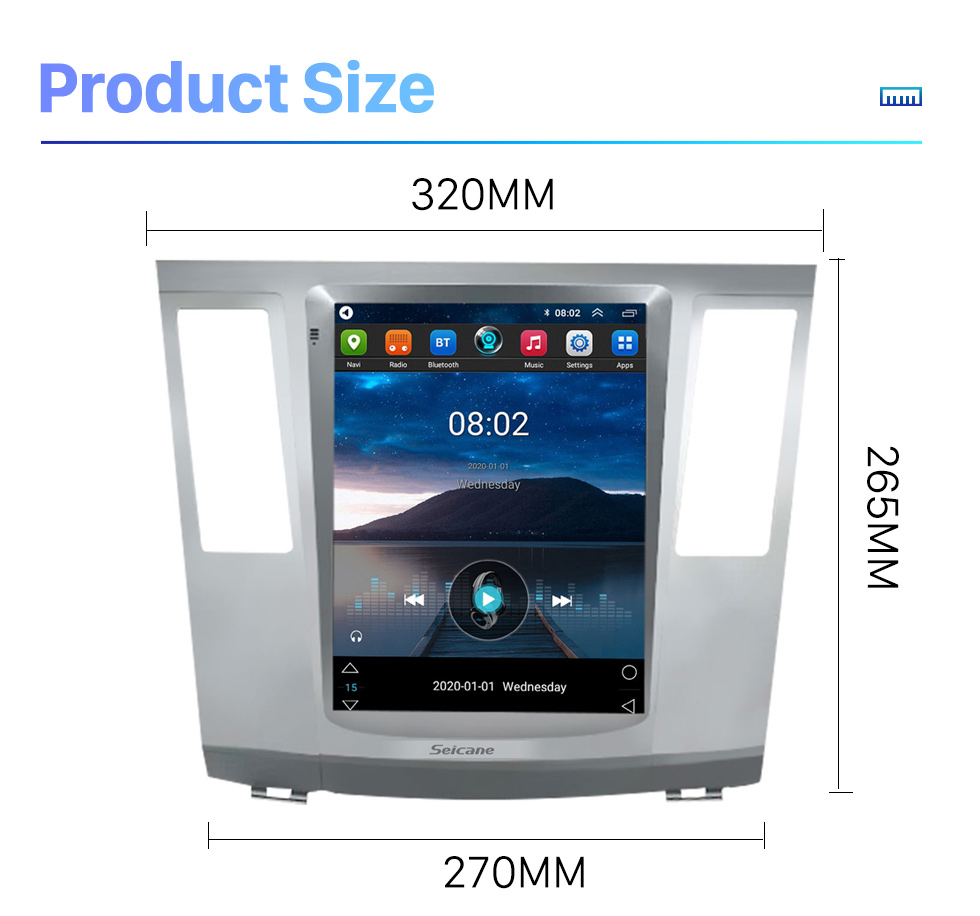 Seicane Сенсорный экран HD для 2010-2013 HAIMA 7 Radio Android 10.0 9,7-дюймовый GPS-навигатор Поддержка Bluetooth 360 ° Камера Цифровое телевидение TPMS