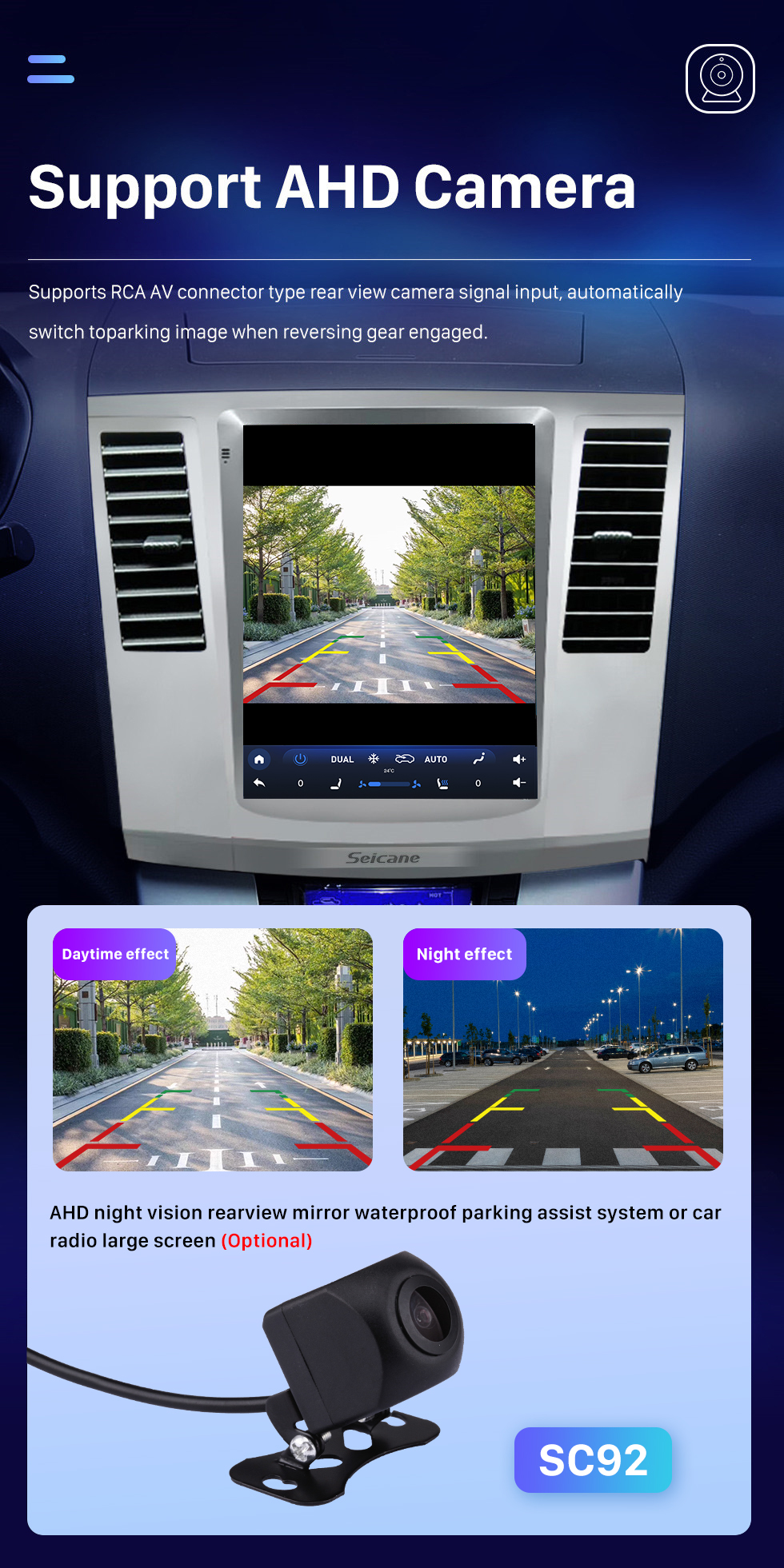 Seicane HD-Touchscreen für 2010–2013 HAIMA 7 Radio, Android 10.0, 9,7 Zoll, GPS-Navigation, Bluetooth-Unterstützung, 360°-Kamera, Digital-TV, TPMS