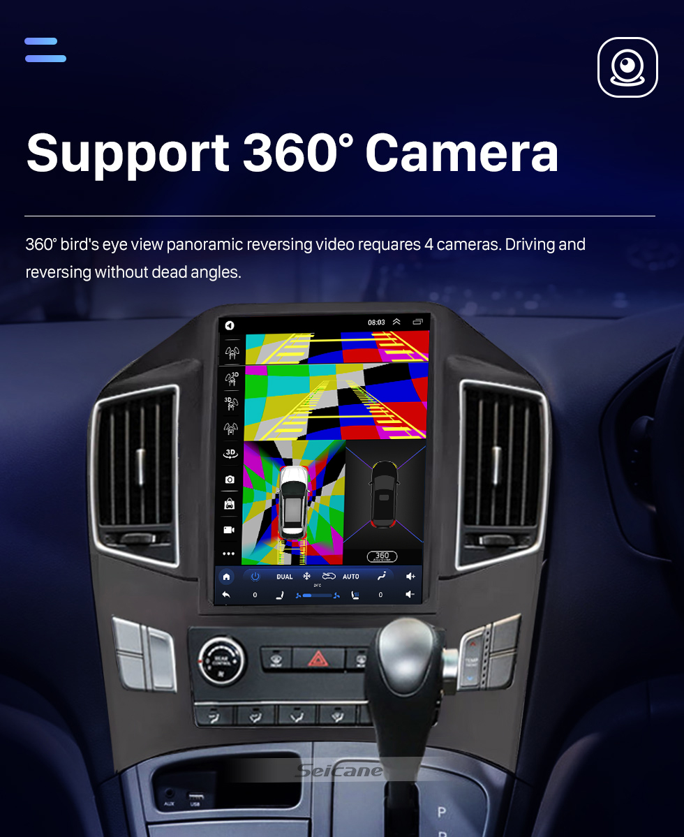 Seicane Tela sensível ao toque hd 9.7 polegadas android 10.0 para 2017 hyundai h1 sistema de navegação gps de rádio bluetooth suporte carplay câmera de backup dvr controle de volante tpms