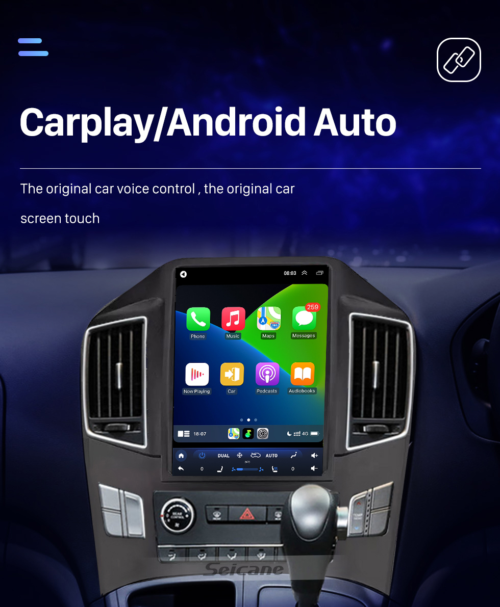 Seicane Tela sensível ao toque hd 9.7 polegadas android 10.0 para 2017 hyundai h1 sistema de navegação gps de rádio bluetooth suporte carplay câmera de backup dvr controle de volante tpms