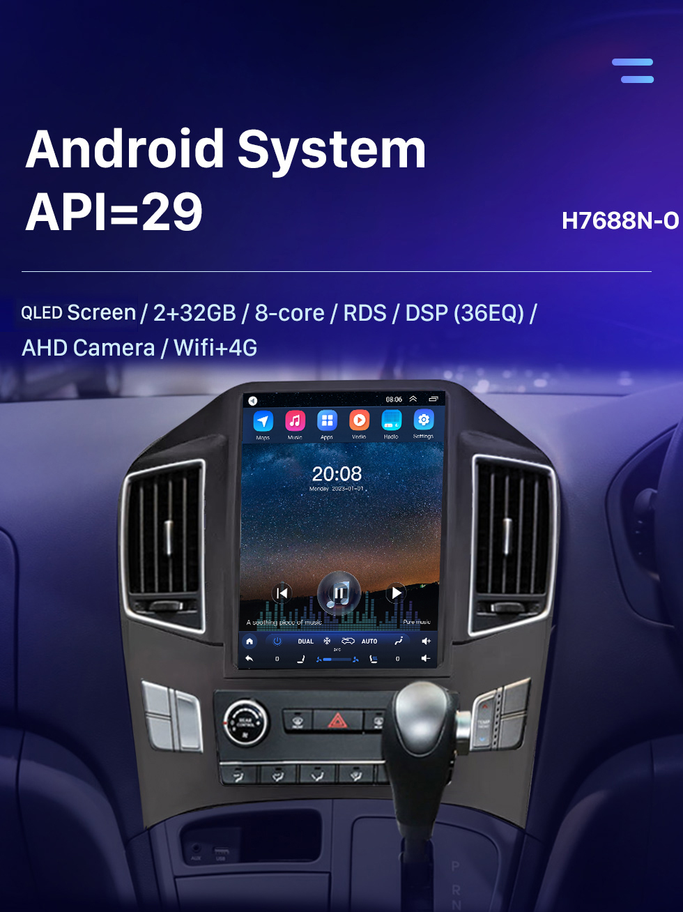 Seicane Tela sensível ao toque hd 9.7 polegadas android 10.0 para 2017 hyundai h1 sistema de navegação gps de rádio bluetooth suporte carplay câmera de backup dvr controle de volante tpms