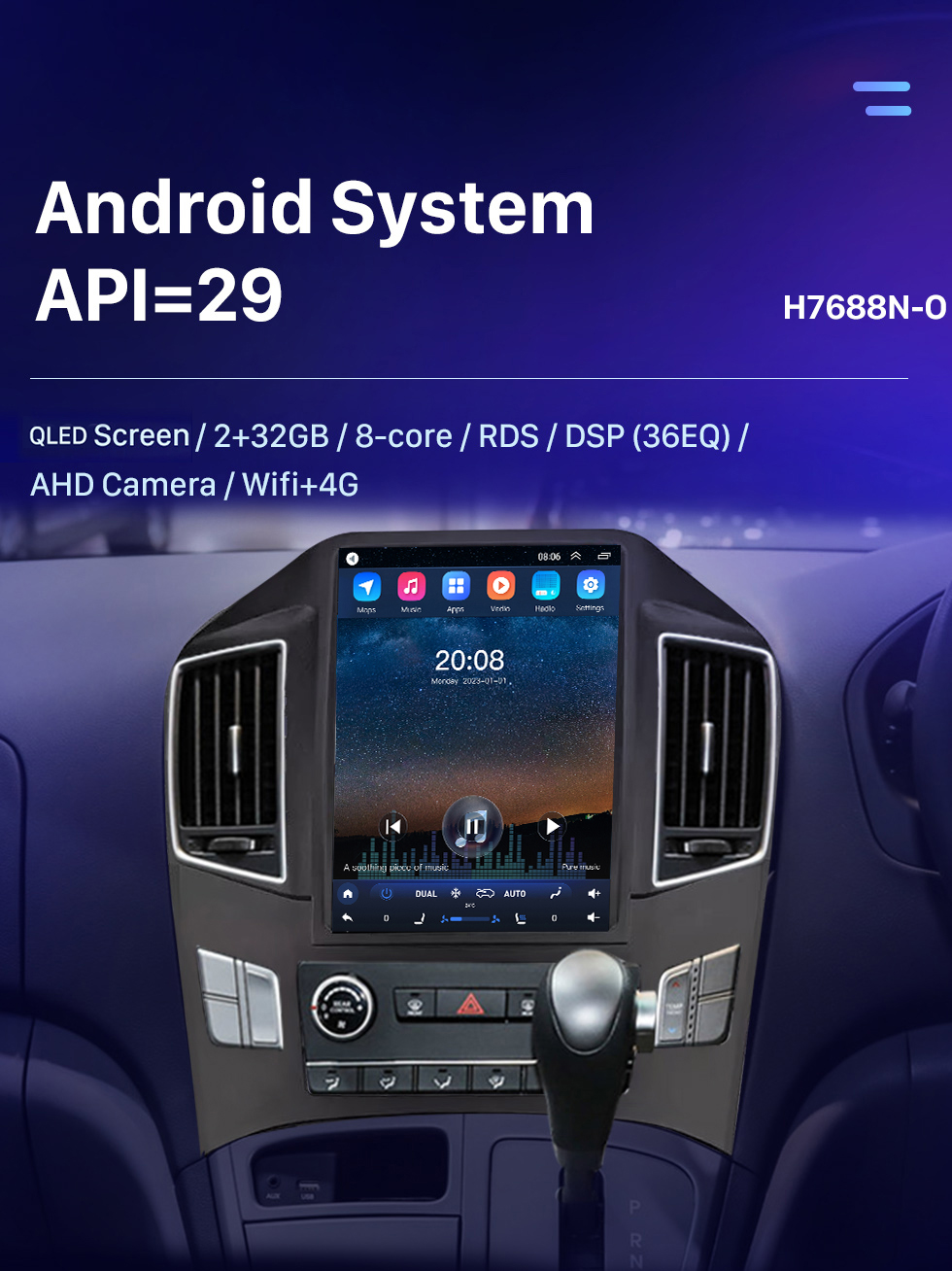 Seicane HD Touchscreen 9,7 Zoll Android 10.0 für 2017 HYUNDAI H1 Radio GPS Navigationssystem Bluetooth Carplay Unterstützung Rückfahrkamera DVR Lenkradsteuerung TPMS