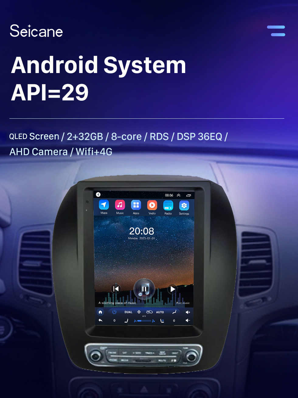 Seicane HD Touchscreen for 2013-2014 Hyundai Sorento High Version Android 10.0 9.7 inch GPS Navigation Radio Bluetooth WIFI Carplay support OBD2 Backup Camera Seicane HD Touchscreen for 2013-2014 Hyundai Sorento High Version Android 10.0 9.7 inch GPS Navigation Radio Bluetooth WIFI Carplay support OBD2 Backup Camera