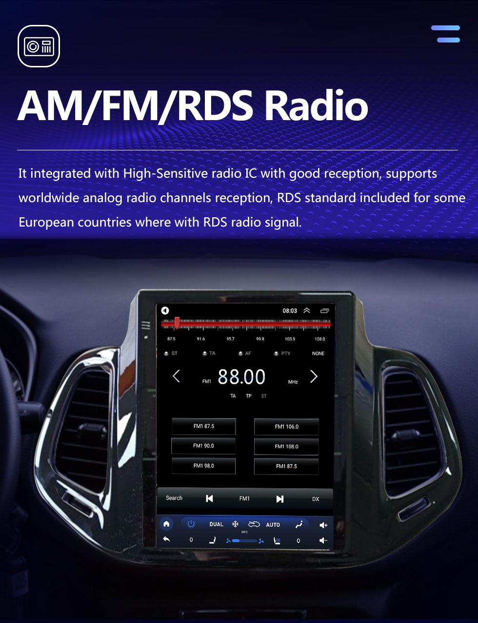 Seicane 9.7 pulgadas para 2017 2018 Jeep Compass Android 10.0 Unidad principal de radio estéreo con navegación GPS USB Bluetooth WIFI Soporte DVR OBD2 TPMS Control del volante Seicane 9.7 pulgadas para 2017 2018 Jeep Compass Android 10.0 Unidad principal de radio estéreo con navegación GPS USB Bluetooth WIFI Soporte DVR OBD2 TPMS Control del volante