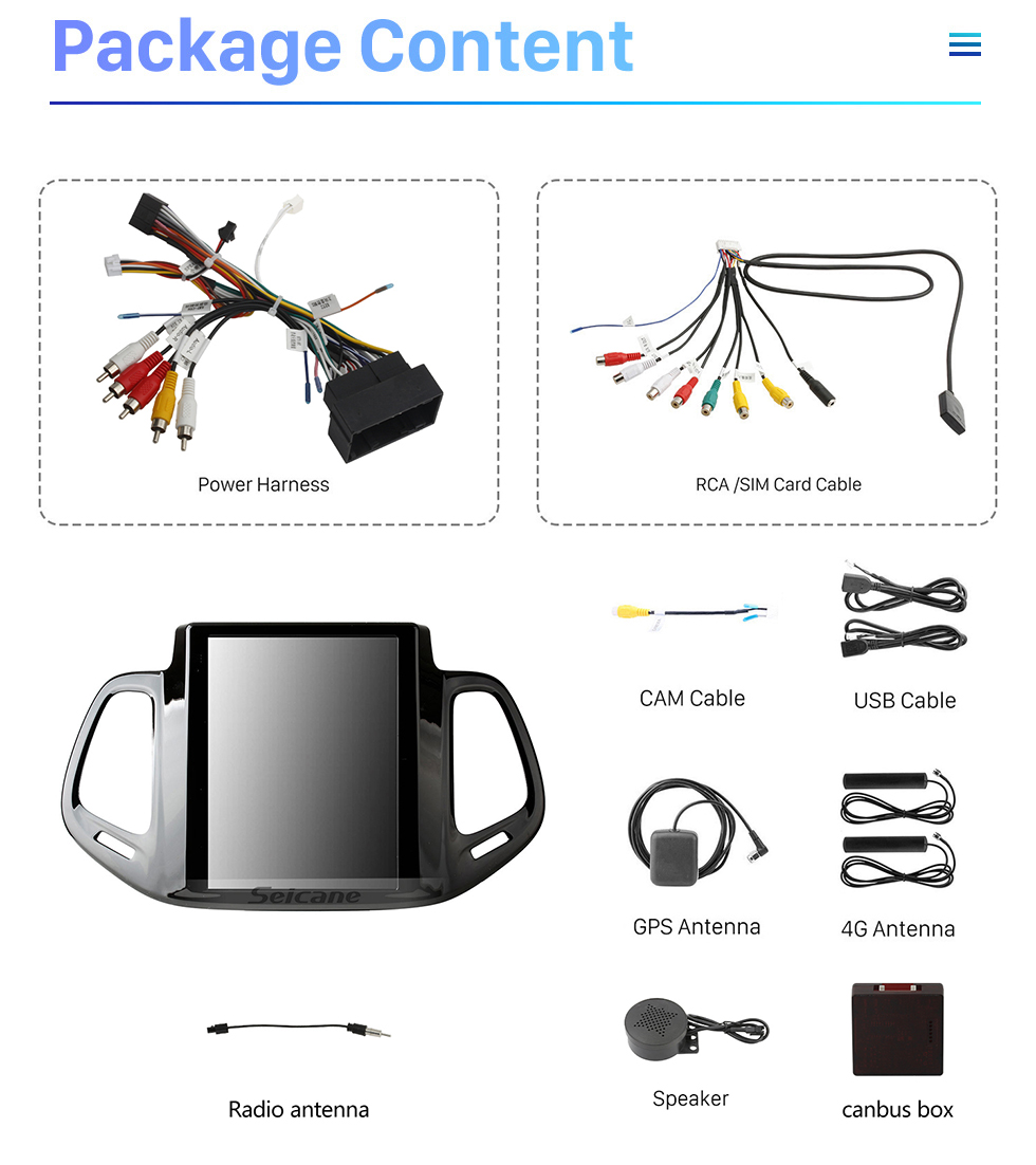 Seicane 9.7 pulgadas para 2017 2018 Jeep Compass Android 10.0 Unidad principal de radio estéreo con navegación GPS USB Bluetooth WIFI Soporte DVR OBD2 TPMS Control del volante Seicane 9.7 pulgadas para 2017 2018 Jeep Compass Android 10.0 Unidad principal de radio estéreo con navegación GPS USB Bluetooth WIFI Soporte DVR OBD2 TPMS Control del volante