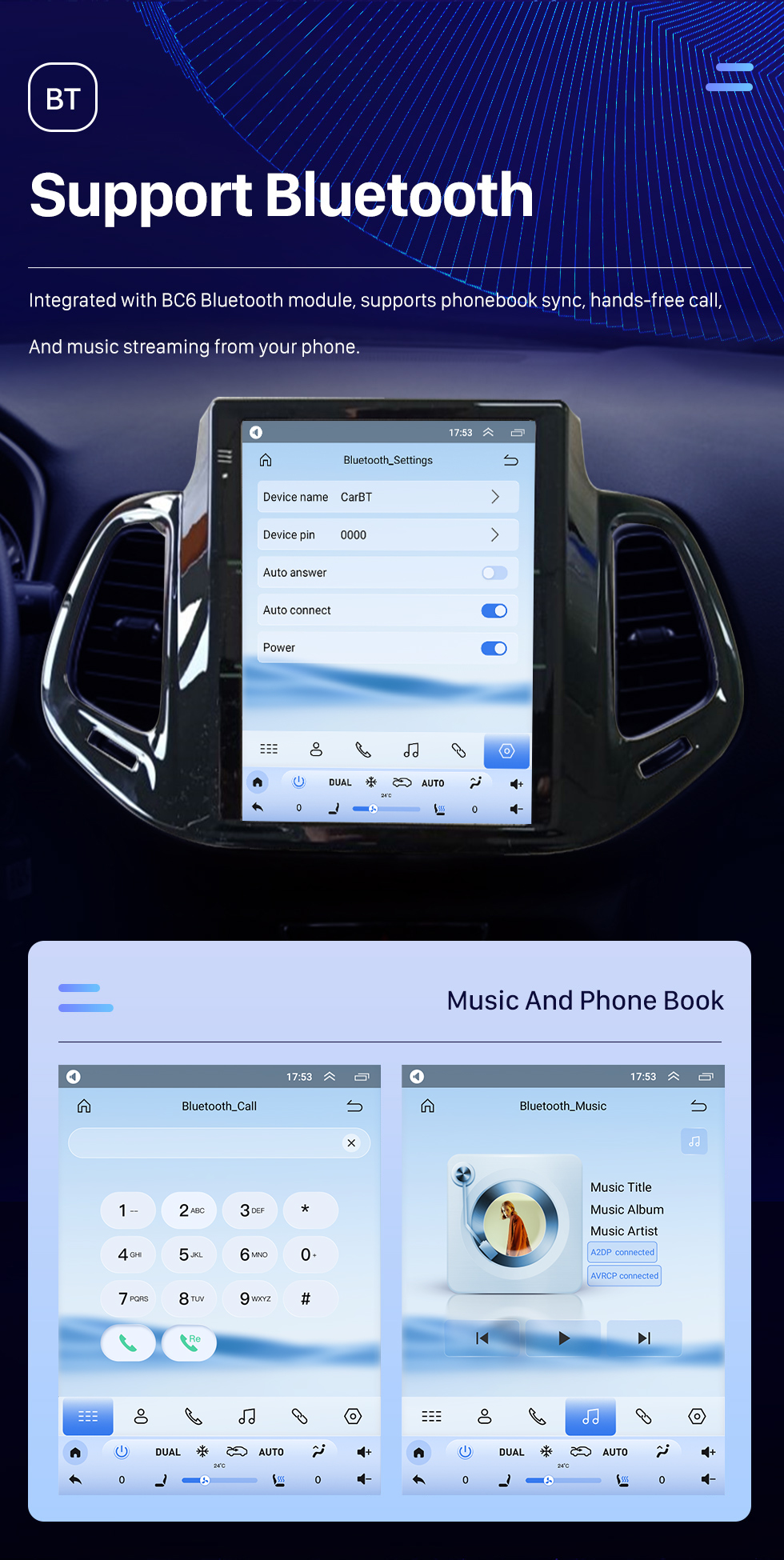 Seicane 9,7 Zoll für 2017 2018 Jeep Compass Android 10.0 Radio Stereo Head Unit mit GPS-Navigation USB Bluetooth WIFI Unterstützung DVR OBD2 TPMS Lenkradsteuerung
