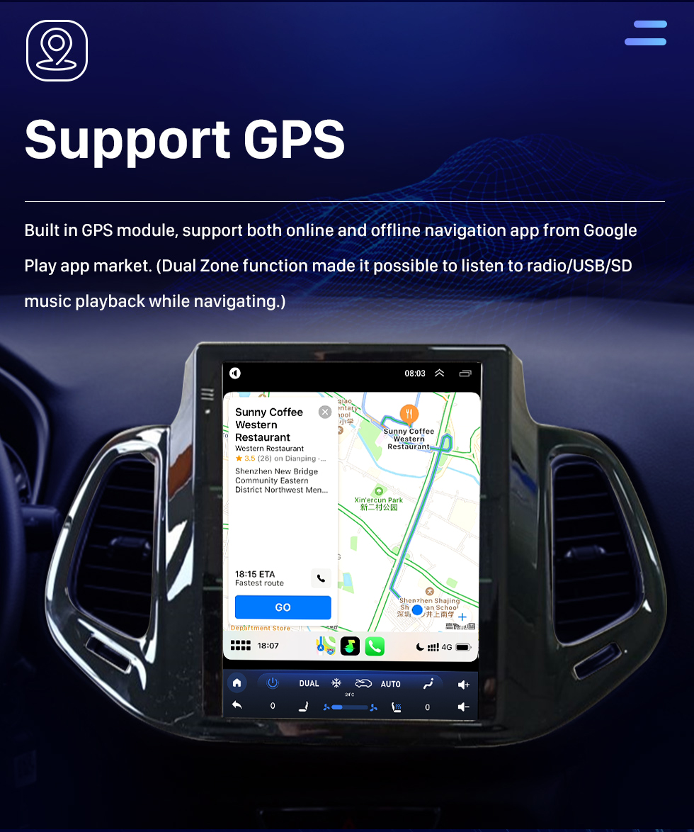 Seicane 9.7 pulgadas para 2017 2018 Jeep Compass Android 10.0 Unidad principal de radio estéreo con navegación GPS USB Bluetooth WIFI Soporte DVR OBD2 TPMS Control del volante Seicane 9.7 pulgadas para 2017 2018 Jeep Compass Android 10.0 Unidad principal de radio estéreo con navegación GPS USB Bluetooth WIFI Soporte DVR OBD2 TPMS Control del volante
