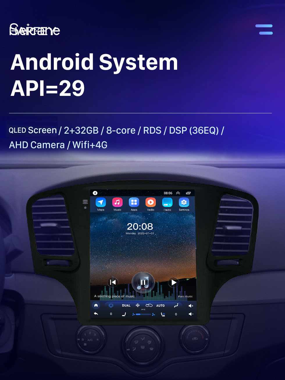 Seicane Android 10.0 для ROVER 350 2010-2016 гг. 9,7-дюймовый HD-сенсорный экран Головное устройство Автомобильный радиоприемник Система GPS-навигации Bluetooth 4G WIFI Поддержка Carplay DAB + OBD2 DVR