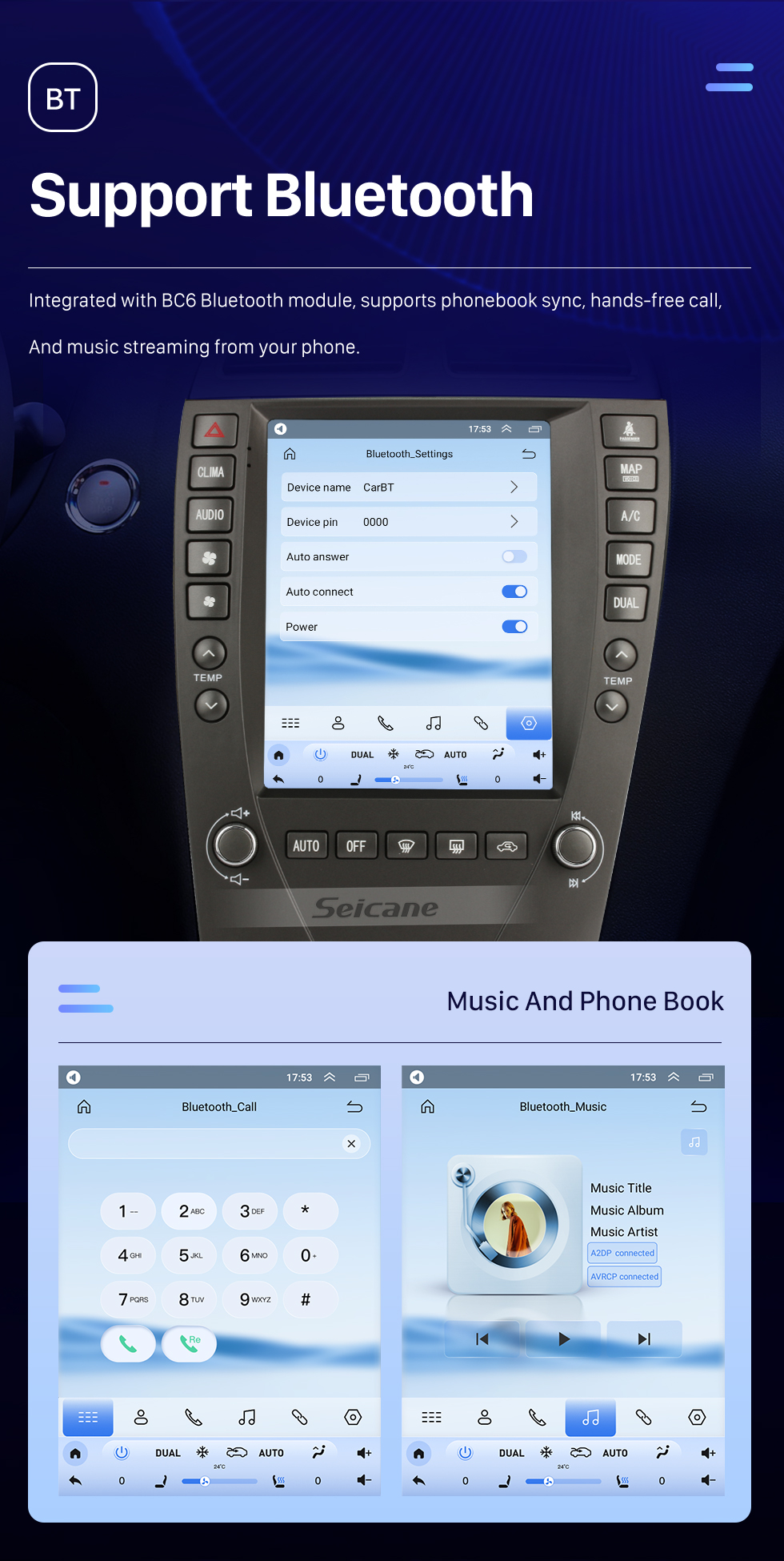 Seicane Android 10.0 OEM 9,7 polegadas para 2009 2010-2012 TOYOTA LEXUS ES HD Touchscreen Rádio Bluetooth GPS Navegação Estéreo com WIFI USB FM suporte a música DVR OBD2 Câmera de backup