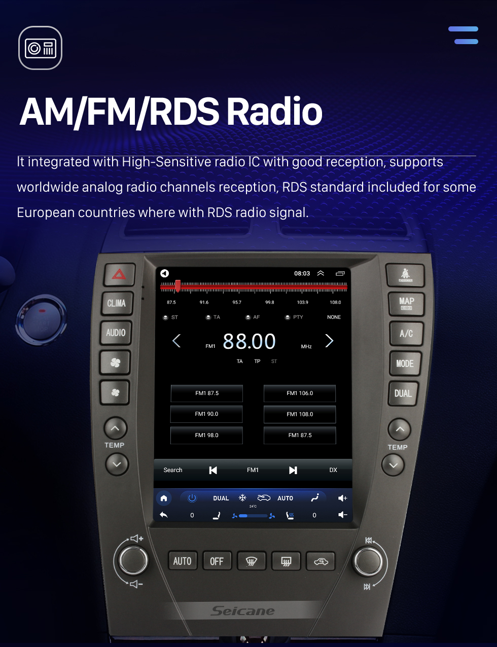 Seicane OEM 9,7-дюймовый Android 10.0 для 2009 2010-2012 TOYOTA LEXUS ES GPS-навигация Радио с сенсорным экраном Поддержка Bluetooth WIFI TPMS Carplay DAB+