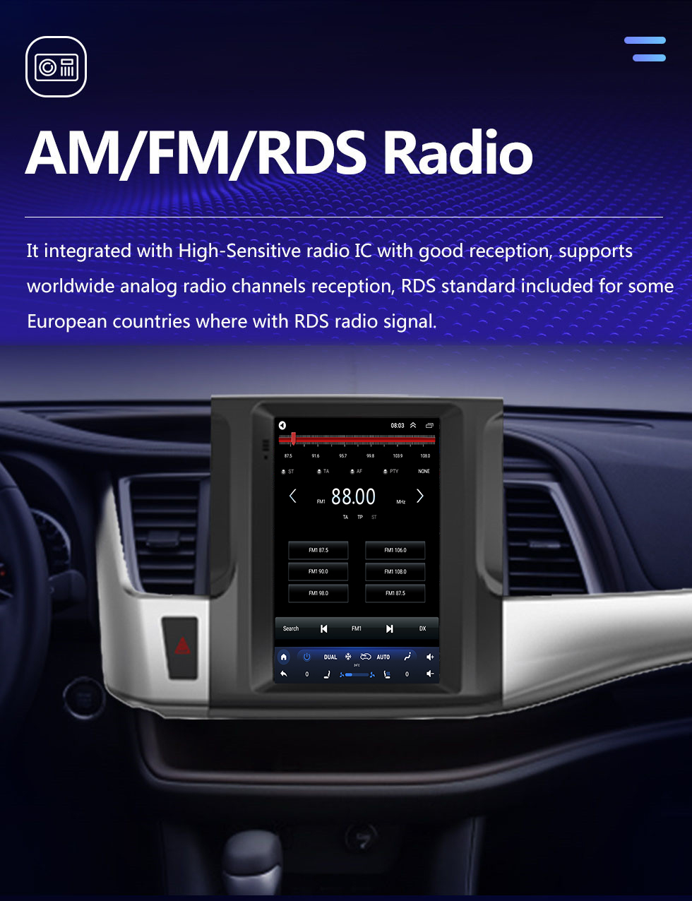 Seicane Android 10.Tesla Touch screen for 2015-2018 Toyota Highlander Radio with GPS Navigation System Bluetooth built-in Carplay Android auto Seicane Android 10.Tesla Touch screen for 2015-2018 Toyota Highlander Radio with GPS Navigation System Bluetooth built-in Carplay Android auto