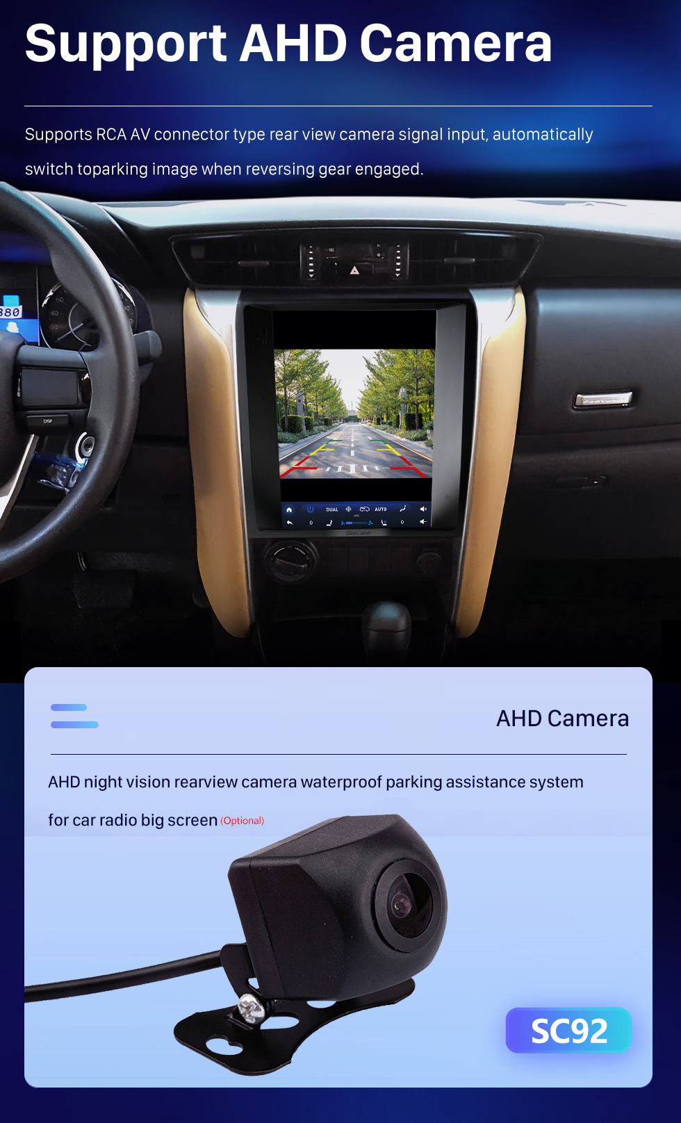 Seicane Tela sensível ao toque hd para 2014-2018 toyota fortuner rádio android 10.0 9.7 polegadas sistema de navegação gps com bluetooth usb suporte tv digital carplay