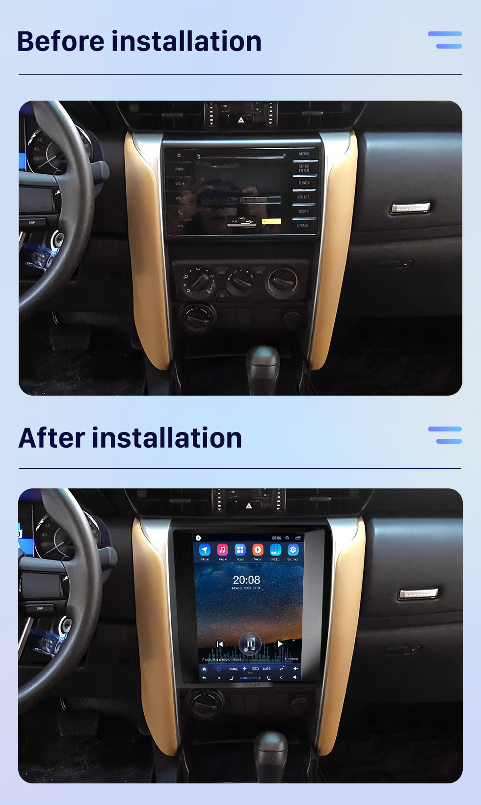 Seicane Tela sensível ao toque hd para 2014-2018 toyota fortuner rádio android 10.0 9.7 polegadas sistema de navegação gps com bluetooth usb suporte tv digital carplay Seicane Tela sensível ao toque hd para 2014-2018 toyota fortuner rádio android 10.0 9.7 polegadas sistema de navegação gps com bluetooth usb suporte tv digital carplay