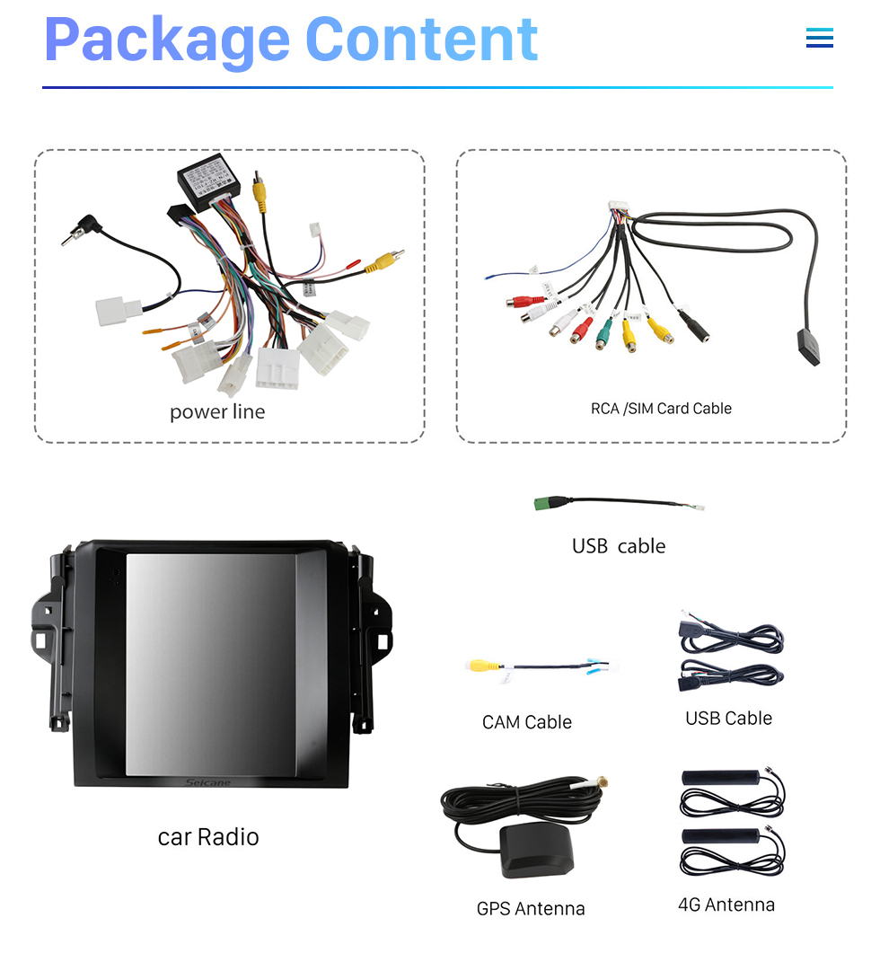 Seicane HD Touchscreen for 2014-2018 TOYOTA Fortuner Radio Android 10.0 9.7 inch GPS Navigation System with Bluetooth USB support Digital TV Carplay