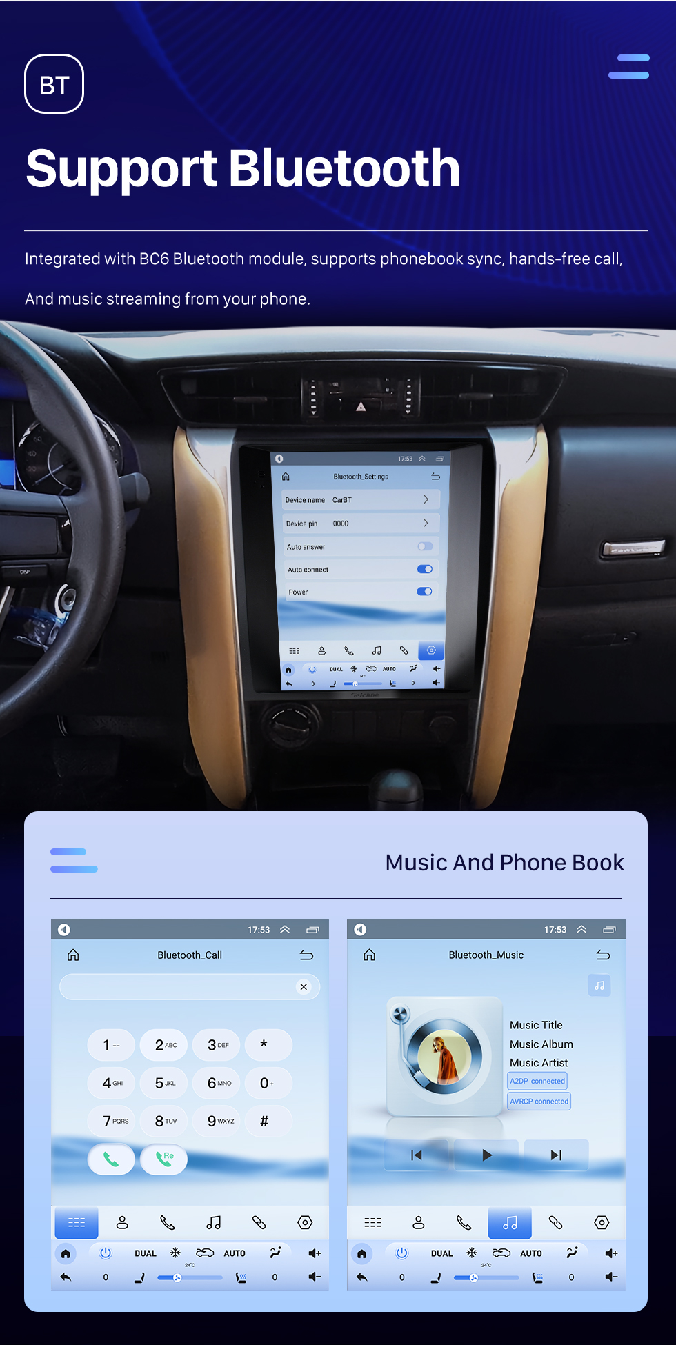 Seicane Pantalla táctil HD para 2014-2018 TOYOTA Fortuner Radio Android 10.0 Sistema de navegación GPS de 9.7 pulgadas con soporte USB Bluetooth TV digital Carplay