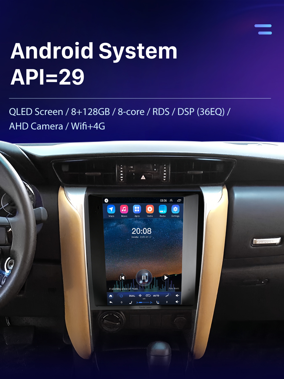 Seicane Tela sensível ao toque hd para 2014-2018 toyota fortuner rádio android 10.0 9.7 polegadas sistema de navegação gps com bluetooth usb suporte tv digital carplay Seicane Tela sensível ao toque hd para 2014-2018 toyota fortuner rádio android 10.0 9.7 polegadas sistema de navegação gps com bluetooth usb suporte tv digital carplay