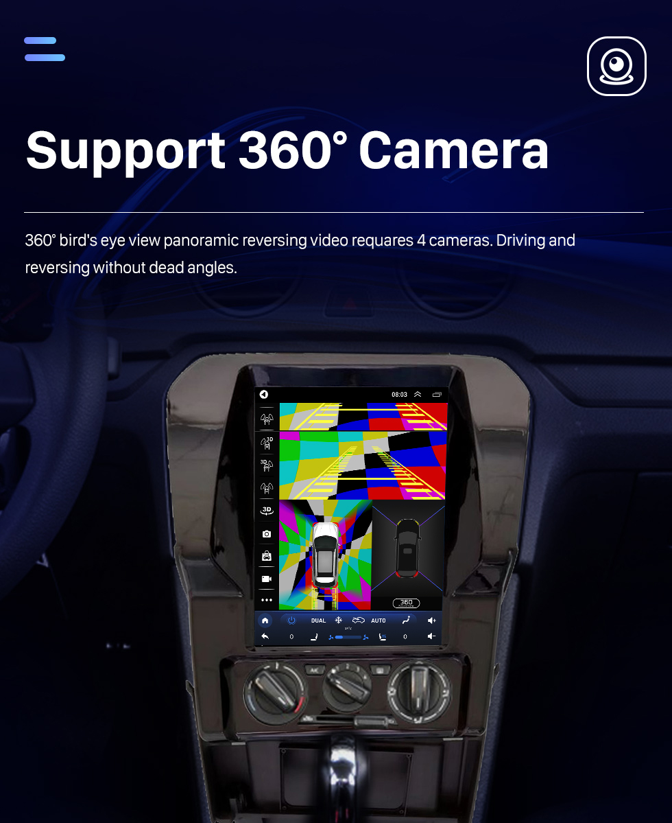 Seicane Para 2013 VOLKSWAGEN JETTA Radio 9.7 pulgadas Android 10.0 Navegación GPS con pantalla táctil HD Soporte Bluetooth Carplay Cámara trasera