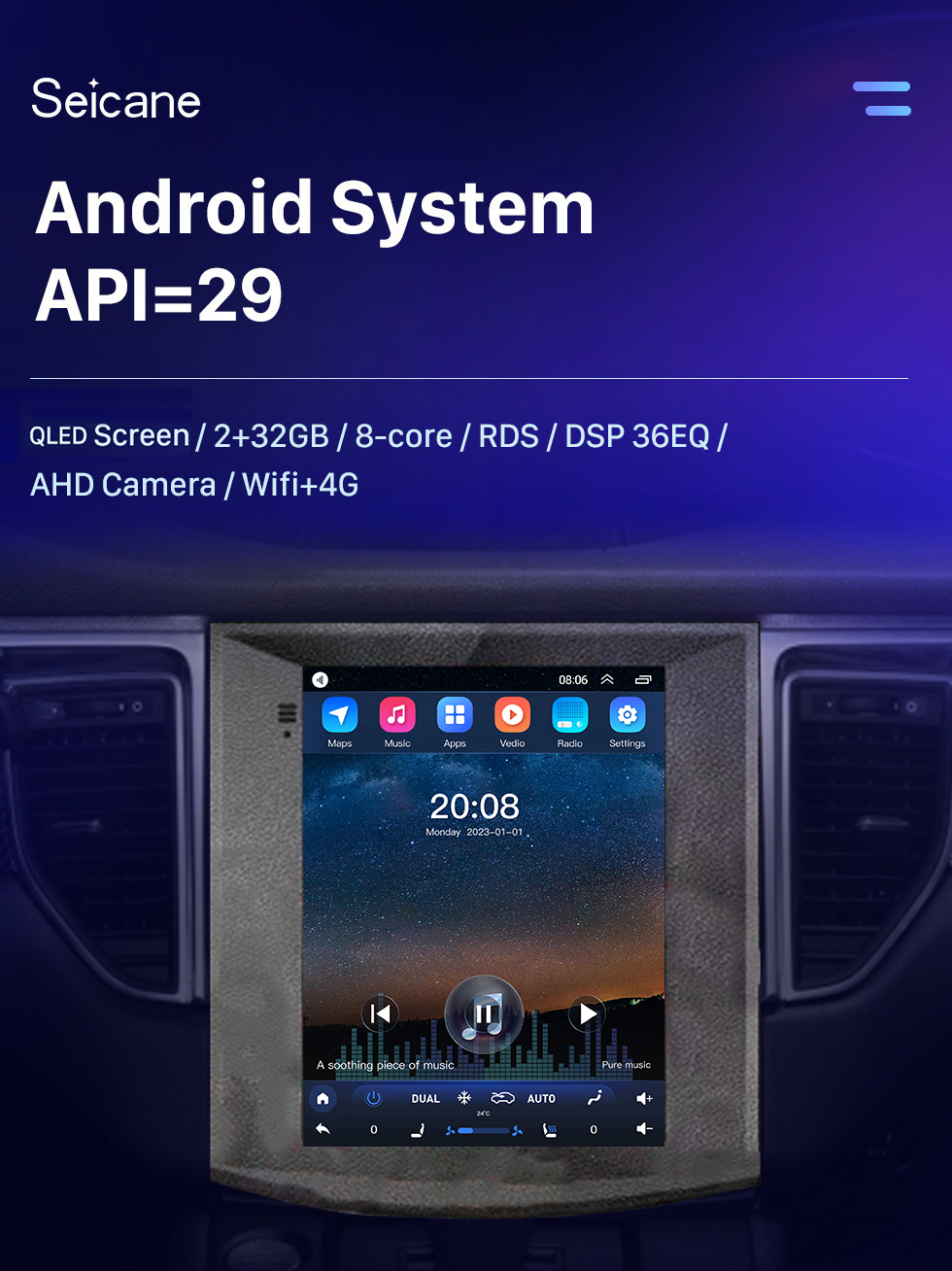 Seicane Android 10.0 9.7 inch for 2017 ZOTYE SR9 Radio with HD Touchscreen GPS Navigation System Bluetooth support Carplay TPMS Seicane Android 10.0 9.7 inch for 2017 ZOTYE SR9 Radio with HD Touchscreen GPS Navigation System Bluetooth support Carplay TPMS