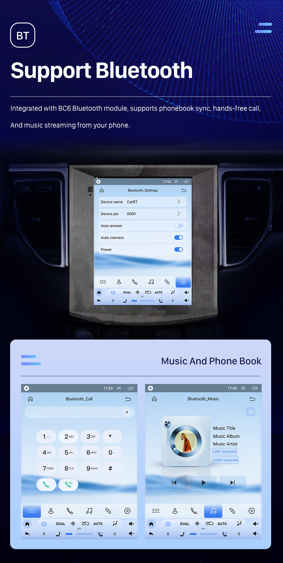 Seicane Android 10.0 9.7 pouces pour 2017 ZOTYE SR9 Radio avec système de navigation GPS à écran tactile HD prise en charge Bluetooth Carplay TPMS