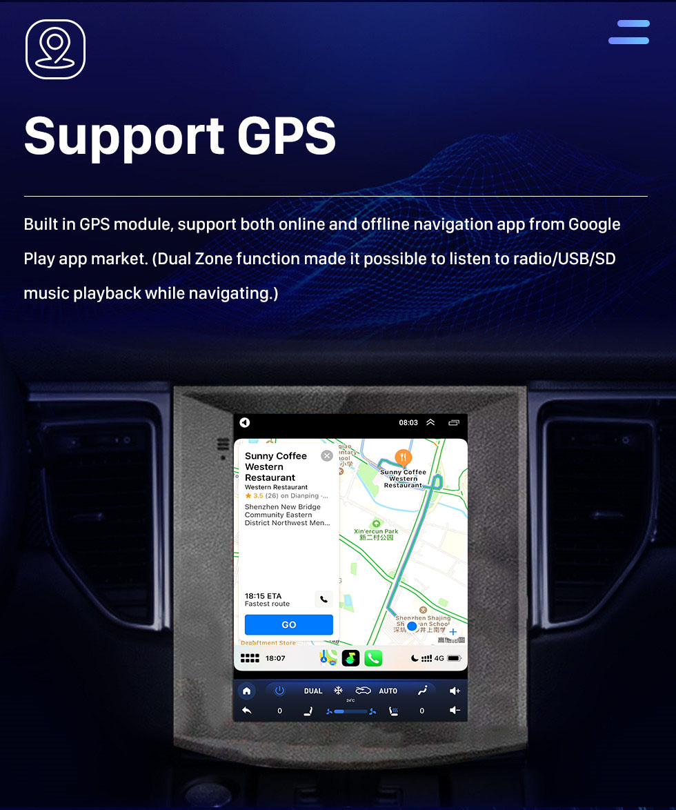 Seicane Android 10.0 9,7 polegadas para 2017 ZOTYE SR9 Rádio com HD Touchscreen GPS Sistema de Navegação Suporte Bluetooth Carplay TPMS