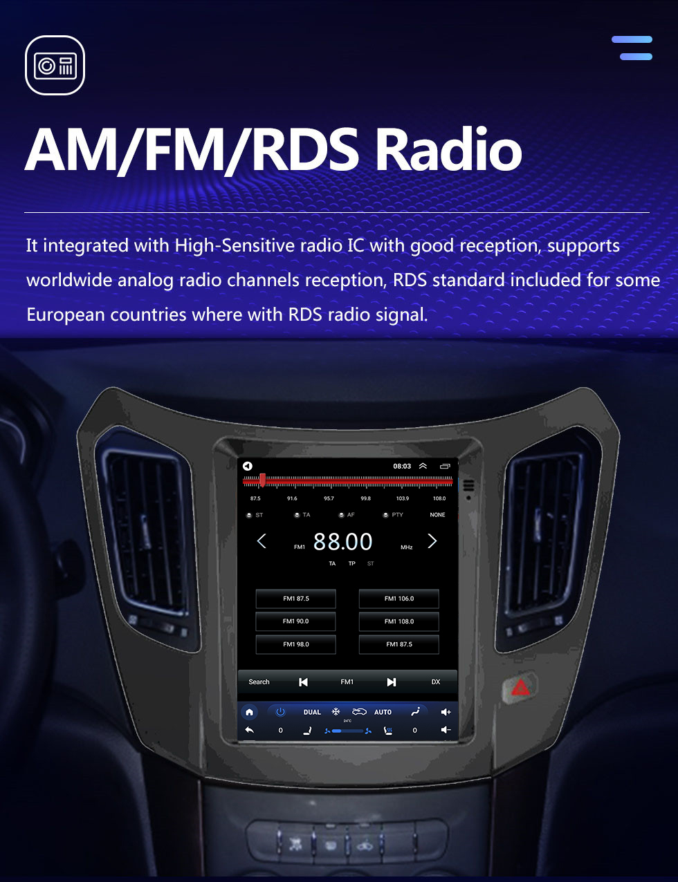 Seicane Сенсорный экран HD для 2013-2015 HAIMA S7 Radio Android 10.0 9,7-дюймовый GPS-навигатор Поддержка Bluetooth Цифровое ТВ Carplay