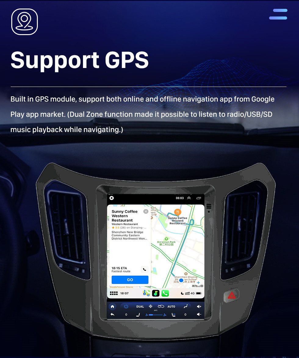 Seicane Сенсорный экран HD для 2013-2015 HAIMA S7 Radio Android 10.0 9,7-дюймовый GPS-навигатор Поддержка Bluetooth Цифровое ТВ Carplay