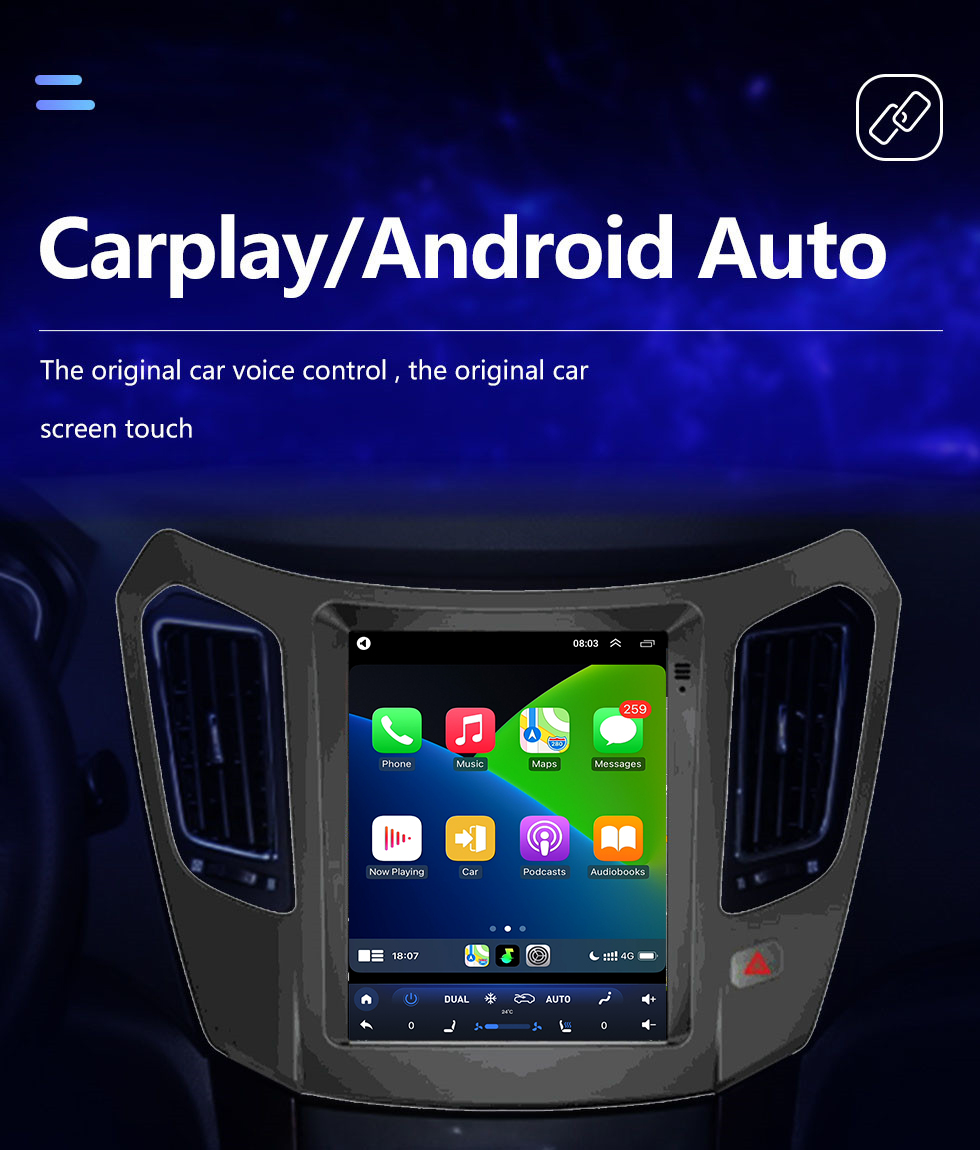 Seicane Сенсорный экран HD для 2013-2015 HAIMA S7 Radio Android 10.0 9,7-дюймовый GPS-навигатор Поддержка Bluetooth Цифровое ТВ Carplay