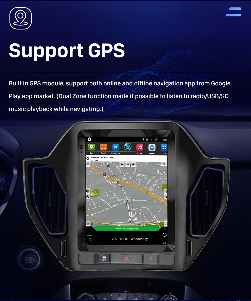 Seicane Android 10.0 9.7 polegadas hd touchscreen para 2015-2017 hawtai santafe sistema de navegação gps de rádio com wi-fi suporte bluetooth carplay dvr tpms câmera de backup