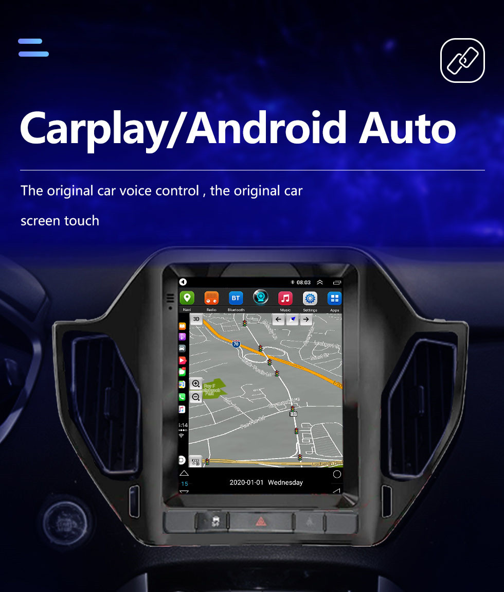 Seicane Android 10.0 9.7 polegadas hd touchscreen para 2015-2017 hawtai santafe sistema de navegação gps de rádio com wi-fi suporte bluetooth carplay dvr tpms câmera de backup