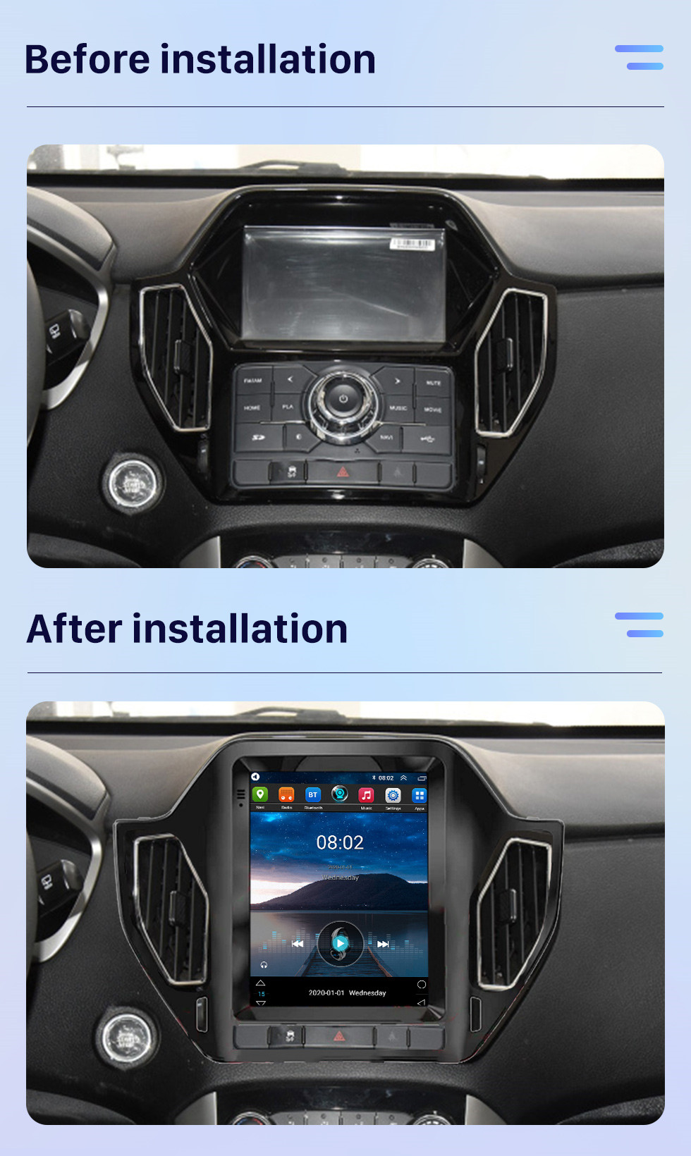 Seicane Android 10.0 9,7 Zoll HD Touchscreen für 2015-2017 HAWTAI SANTAFE Radio GPS Navigationssystem mit WIFI Bluetooth Unterstützung Carplay DVR TPMS Rückfahrkamera