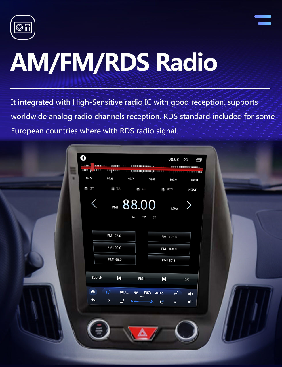 Seicane 9,7 pouces Android 10.0 pour 2016 JINBEI S35 Radio Système de navigation GPS avec écran tactile Bluetooth HD Prise en charge de Carplay DSP SWC DVR DAB + Caméra de recul