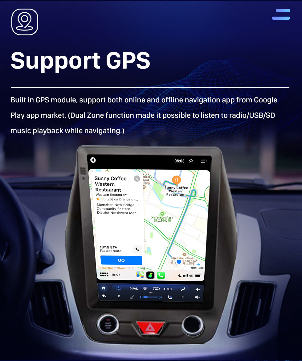Seicane 9.7 pulgadas Android 10.0 para 2016 JINBEI S35 Radio Sistema de navegación GPS con Bluetooth HD Pantalla táctil Soporte Carplay DSP SWC DVR DAB + Cámara de respaldo