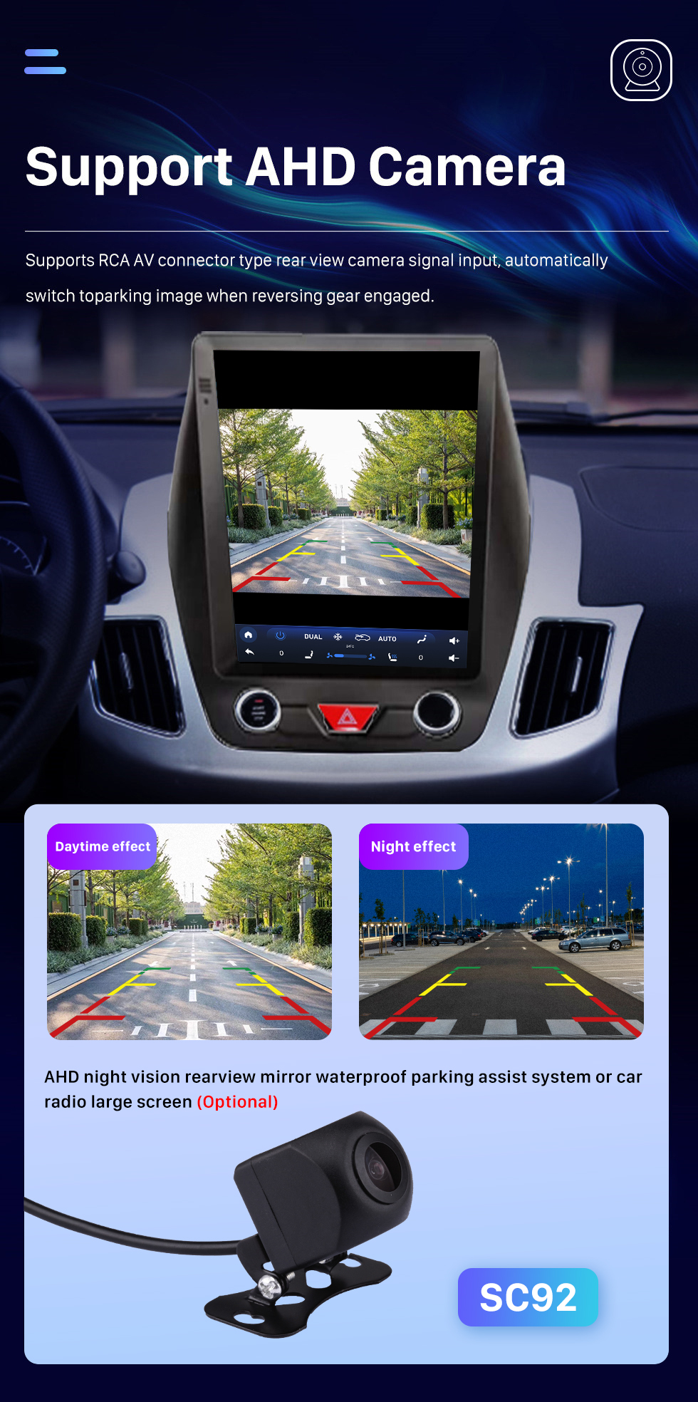 Seicane 9,7 pouces Android 10.0 pour 2016 JINBEI S35 Radio Système de navigation GPS avec écran tactile Bluetooth HD Prise en charge de Carplay DSP SWC DVR DAB + Caméra de recul