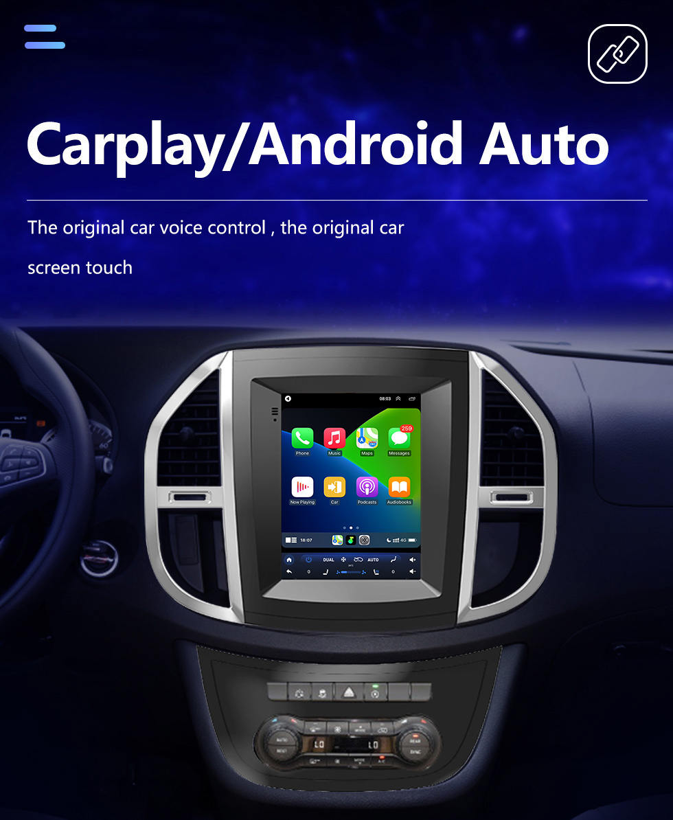 Seicane Android 10.0 9,7 дюйма для Mercedes Benz Vito W447 2014 2015 2016-2022 Радио с сенсорным экраном HD Система GPS-навигации Поддержка Bluetooth Carplay TPMS