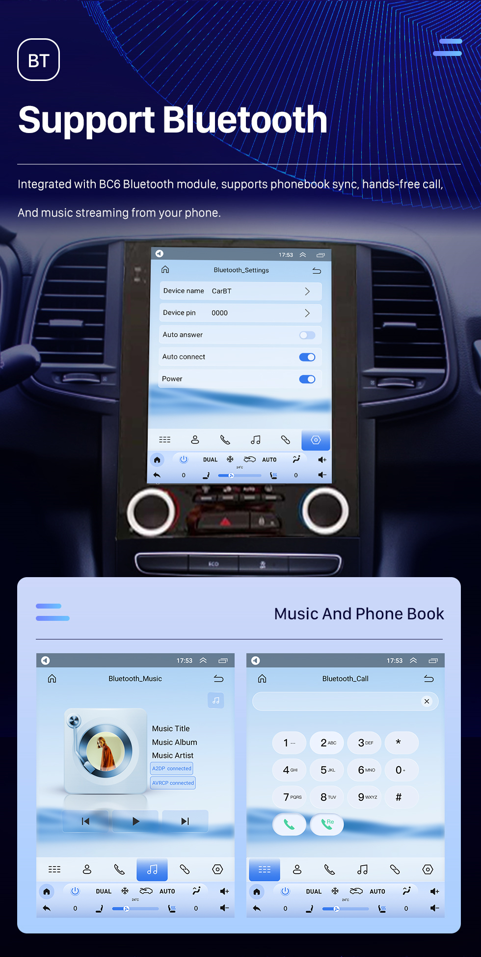 Seicane 2017-2018 Renault Koleos IOW EDA BAS DE GAMME Android 11.0 Radio de navigation GPS 9,7 pouces Bluetooth HD Écran tactile WIFI Prise en charge USB Carplay TV numérique DVR DSP