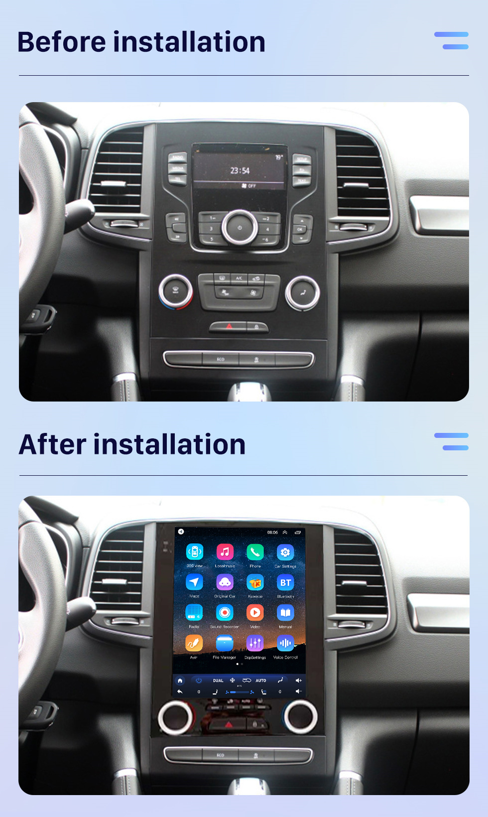 Seicane 2017-2018 Renault Koleos IOW EDA BAS DE GAMME Android 11.0 Radio de navigation GPS 9,7 pouces Bluetooth HD Écran tactile WIFI Prise en charge USB Carplay TV numérique DVR DSP Seicane 2017-2018 Renault Koleos IOW EDA BAS DE GAMME Android 11.0 Radio de navigation GPS 9,7 pouces Bluetooth HD Écran tactile WIFI Prise en charge USB Carplay TV numérique DVR DSP