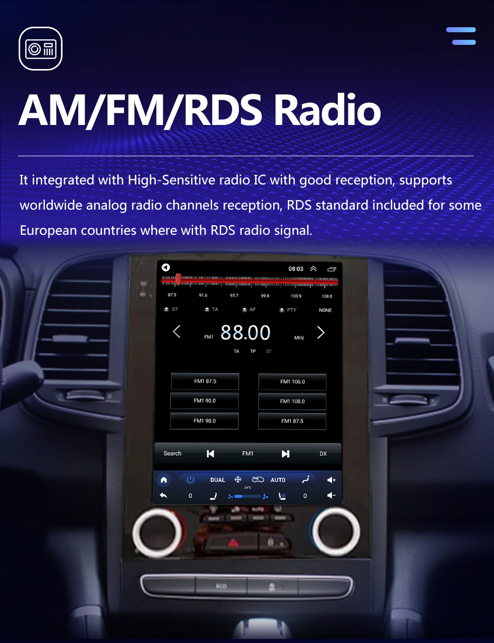 Seicane 2017-2018 Renault Koleos IOW EDA LOW-END Android 11.0 9.7 polegadas GPS Navegação Rádio Bluetooth HD Touchscreen WIFI USB Carplay suporte TV Digital DVR DSP