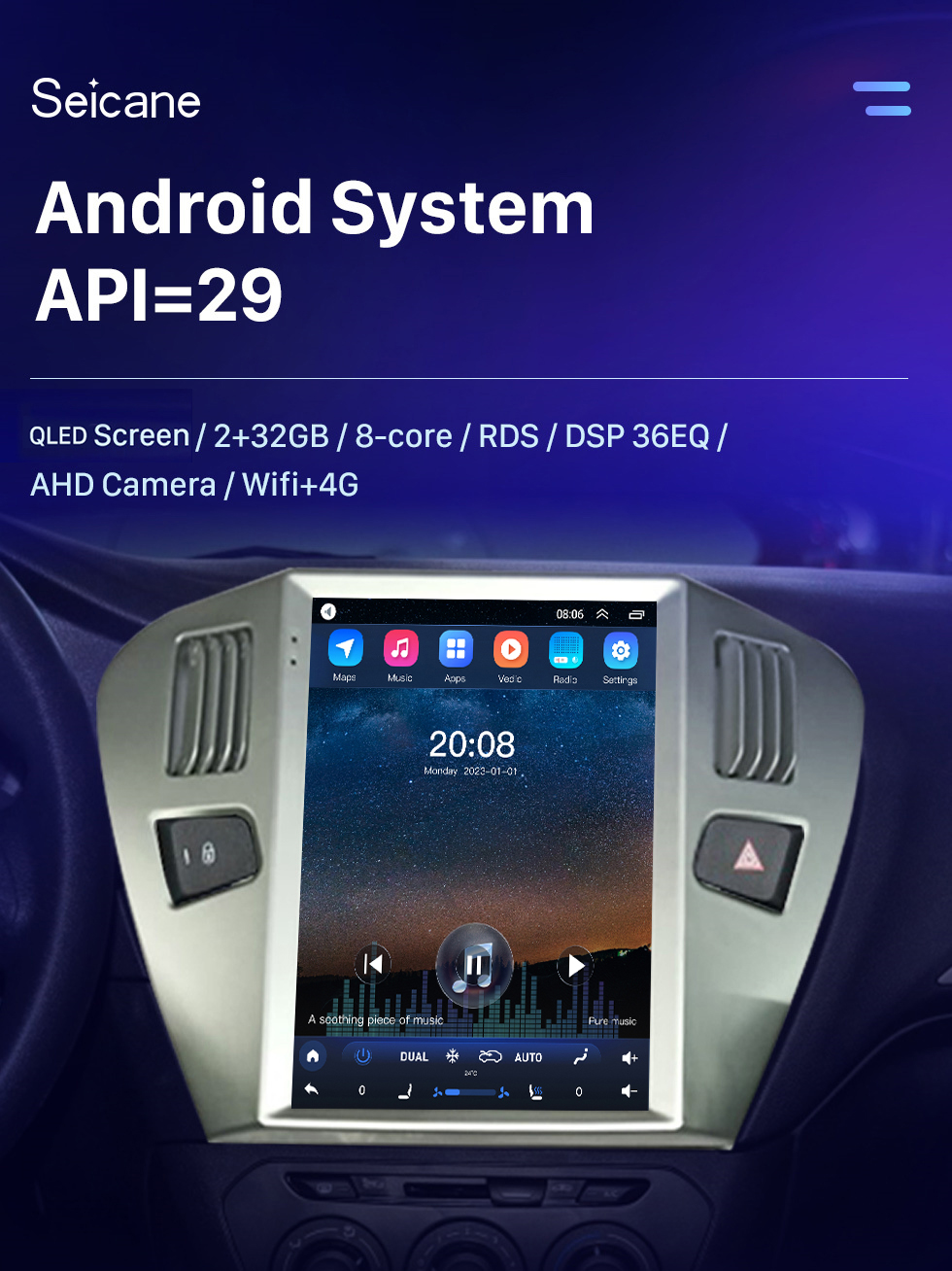 Seicane 9,7 pulgadas Android 10,0 HD pantalla táctil para 2014 PEUGEOT CITROEN ELYSEE 301 coche Radio Bluetooth Carplay sistema estéreo compatible con cámara AHD