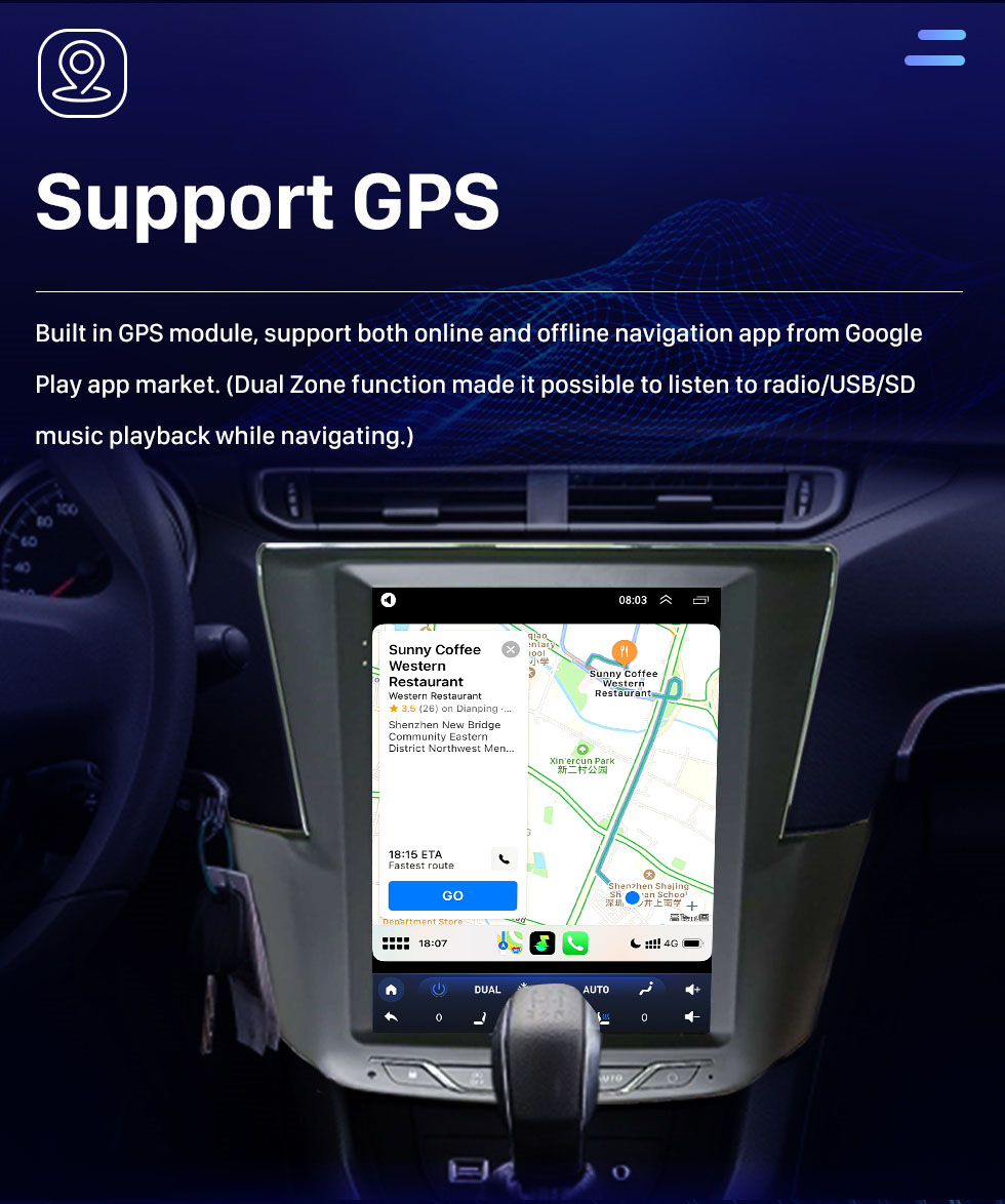 Seicane Pantalla táctil HD para 2014-2017 PEUGEOT 408 Radio Android 10.0 Sistema de navegación GPS de 9.7 pulgadas con Bluetooth Soporte USB TV digital Carplay