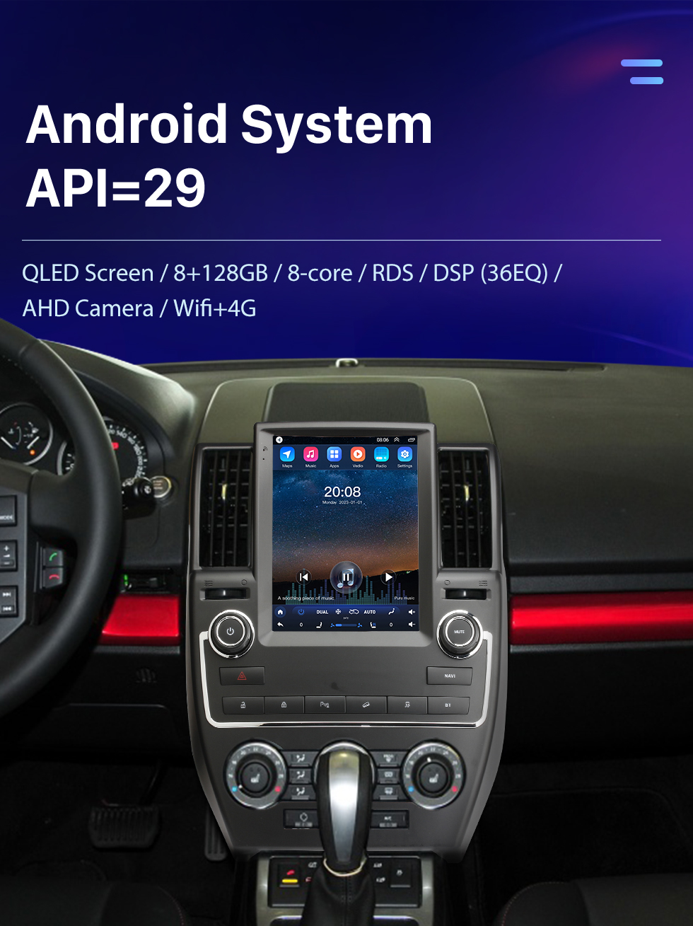 Seicane Android 10.0 9.7 polegadas para 2007-2011 Land Rover DISCOVERY 2 Rádio com HD Touchscreen Sistema de Navegação GPS Suporte Bluetooth Carplay TPMS