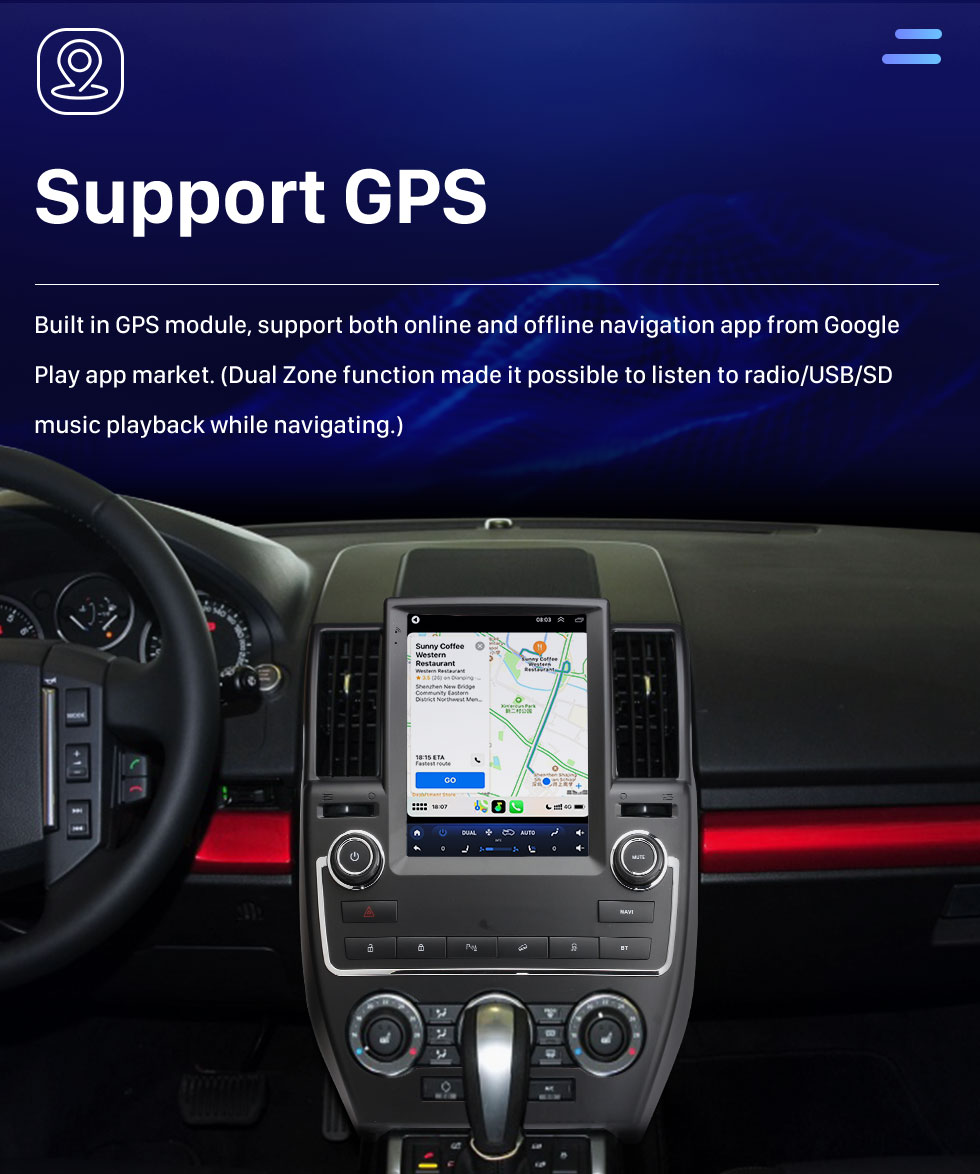Seicane Android 10.0 9.7 pulgadas para 2007-2011 Land Rover DISCOVERY 2 Radio con pantalla táctil HD Sistema de navegación GPS Soporte Bluetooth Carplay TPMS