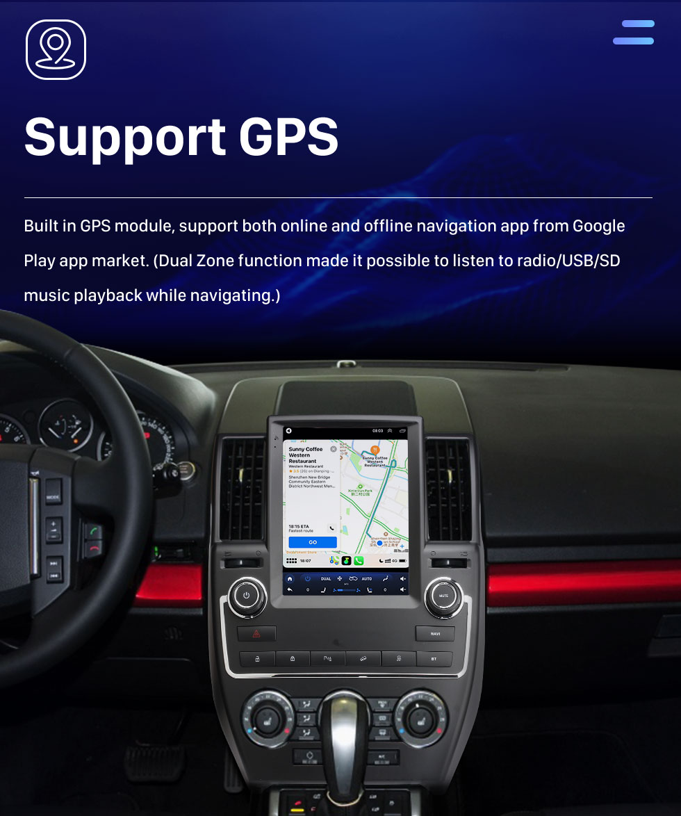 Seicane Android 10.0 9,7 дюйма для 2007-2011 Land Rover DISCOVERY 2 Radio с сенсорным экраном HD Система GPS-навигации Поддержка Bluetooth Carplay TPMS