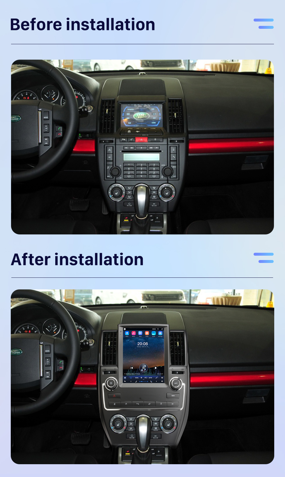 Seicane Android 10.0 9,7 pouces pour 2007-2011 Radio Land Rover DISCOVERY 2 avec système de navigation GPS à écran tactile HD Prise en charge Bluetooth Carplay TPMS