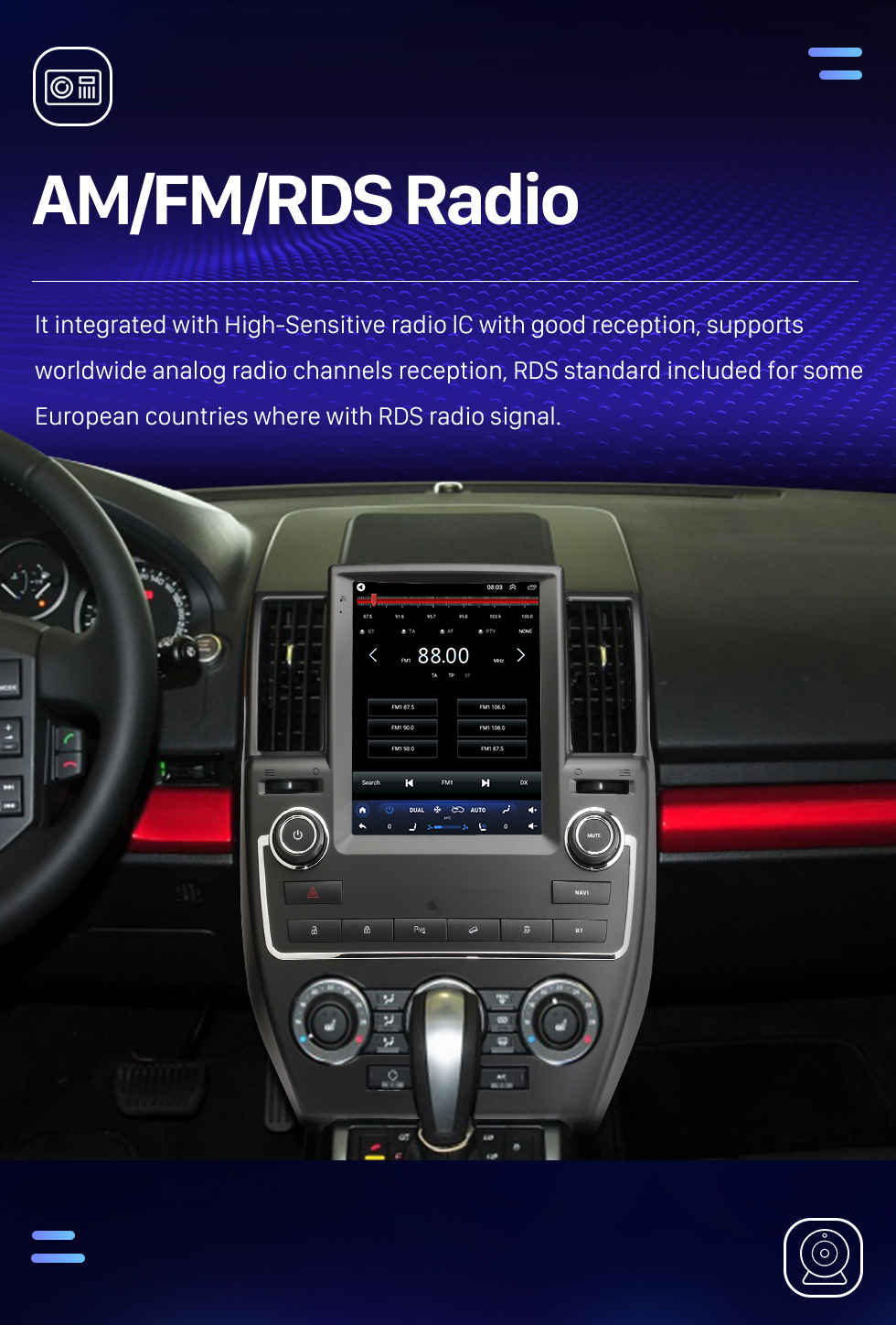 Seicane Android 10.0 9.7 polegadas para 2007-2011 Land Rover DISCOVERY 2 Rádio com HD Touchscreen Sistema de Navegação GPS Suporte Bluetooth Carplay TPMS