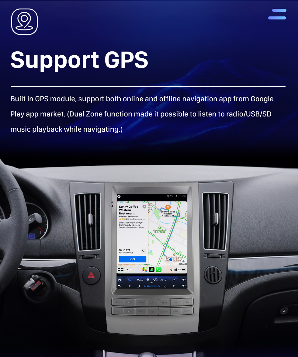 Seicane Écran tactile HD 9.7 pouces pour HYUNDAI VERACRUZ haut de gamme autoradio stéréo Bluetooth Carplay système stéréo prise en charge caméra AHD