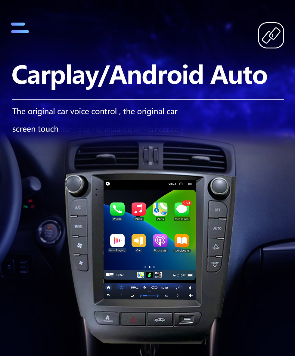 Seicane Android 10.0 9,7 дюйма для 2006-2012 LEXUS IS LOW END Radio с сенсорным экраном HD Система GPS-навигации Поддержка Bluetooth Carplay TPMS