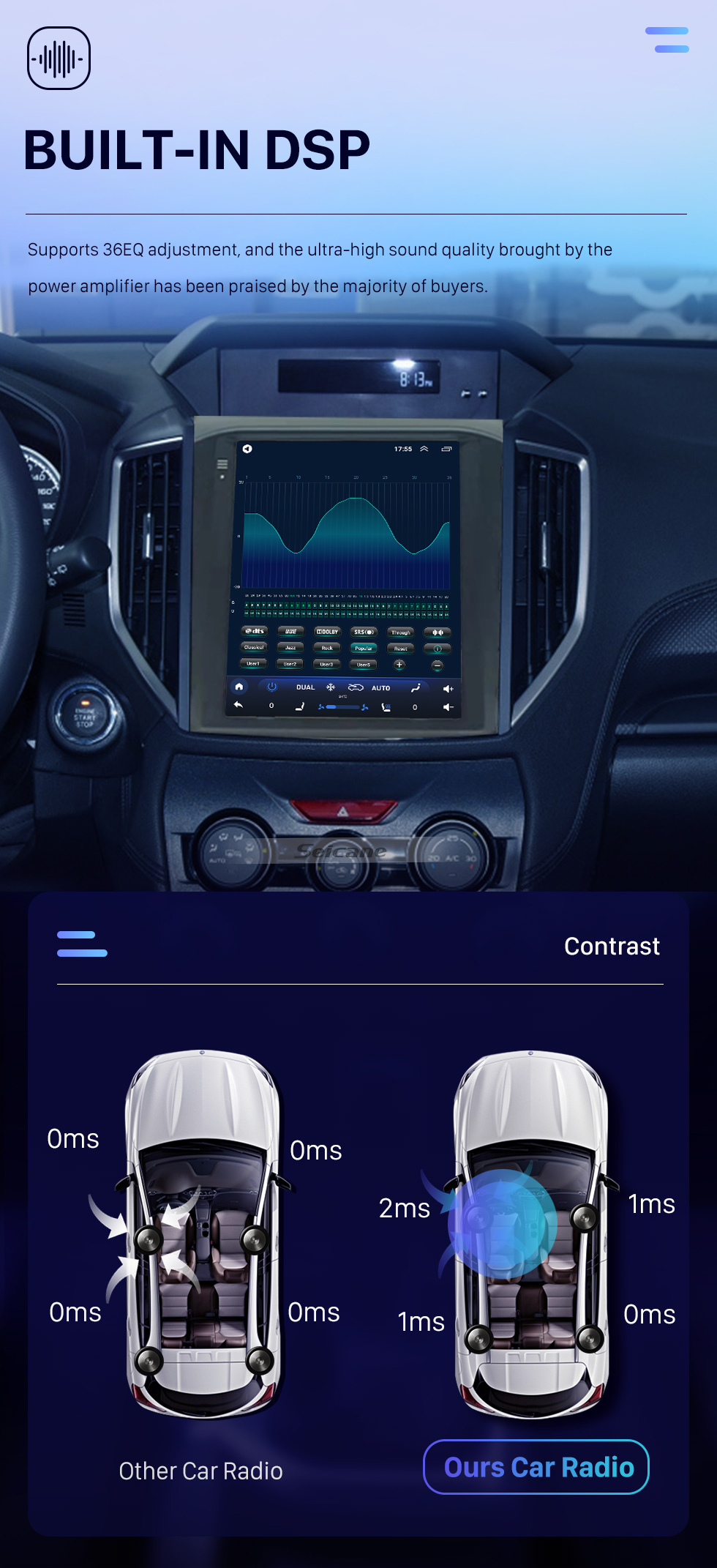 Seicane OEM 9,7 polegadas Android 10.0 para 2019 SUBARU XV FORESTER GPS Navegação Rádio com tela sensível ao toque Bluetooth WIFI suporte TPMS Carplay DAB +