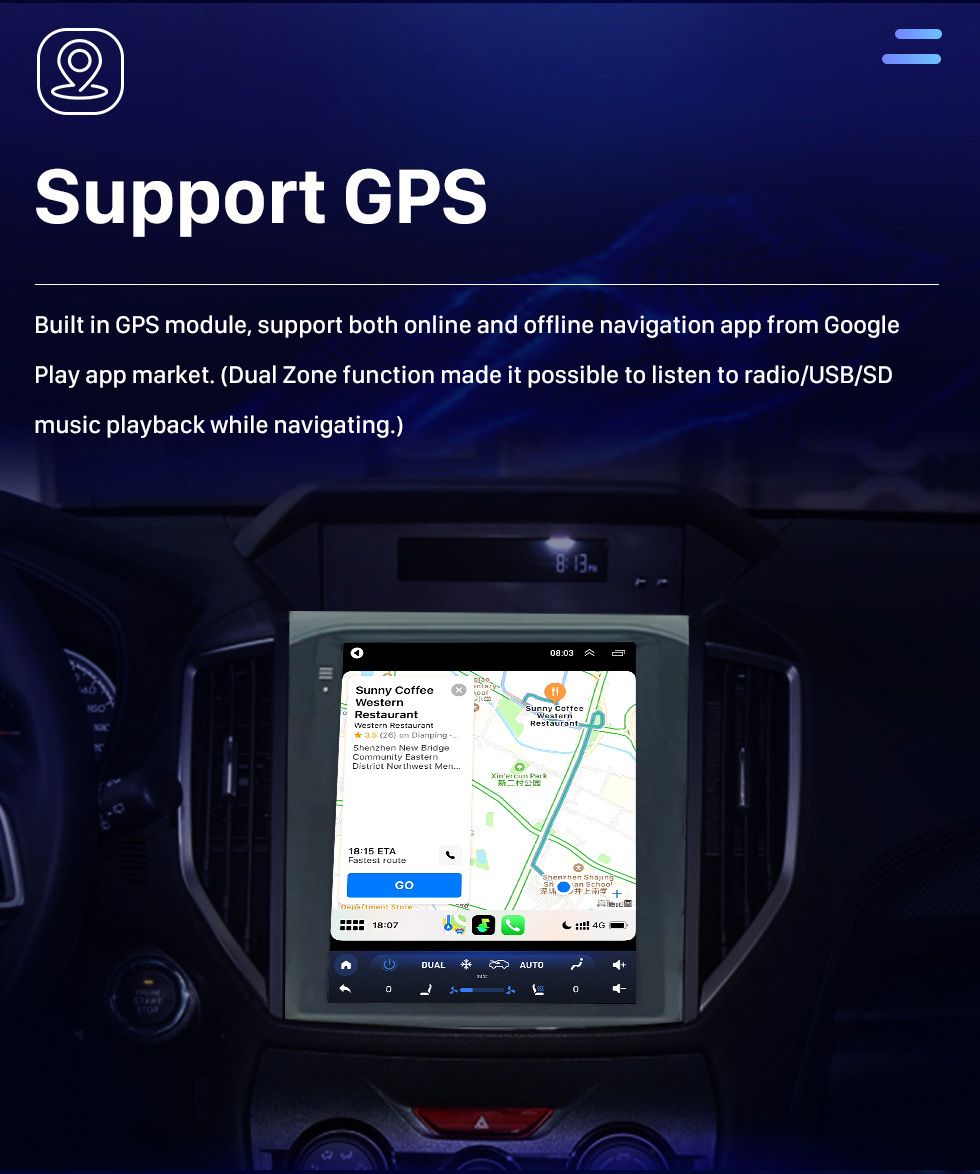 Seicane OEM 9,7 pouces Android 10.0 pour 2019 SUBARU XV FORESTER Radio de navigation GPS avec écran tactile Bluetooth WIFI prise en charge TPMS Carplay DAB +