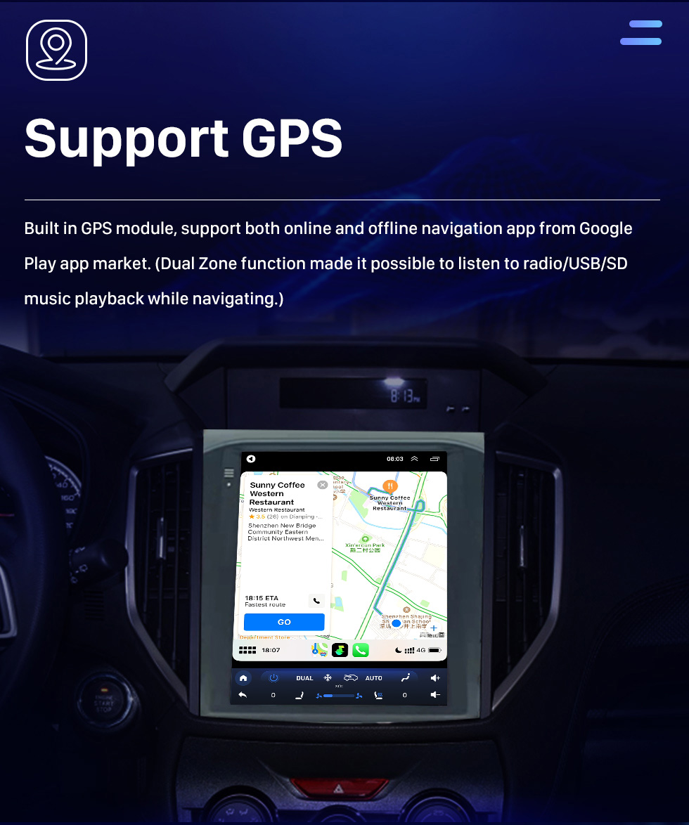 Seicane OEM 9.7 pulgadas Android 10.0 para 2019 SUBARU XV FORESTER Radio de navegación GPS con pantalla táctil Bluetooth WIFI compatible con TPMS Carplay DAB +