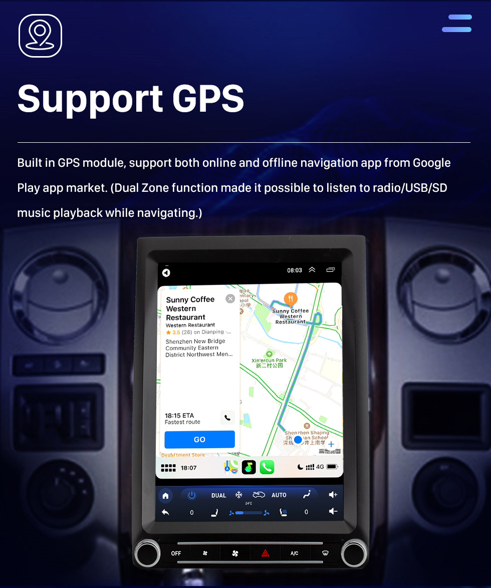 Seicane 12,1-дюймовый сенсорный экран Carplay HD для Ford Mustang Expedition F350 2012-2016 гг. Стерео Android-радио Автомобильная GPS-навигация Поддержка автомобильной аудиосистемы Камера 360° Seicane 12,1-дюймовый сенсорный экран Carplay HD для Ford Mustang Expedition F350 2012-2016 гг. Стерео Android-радио Автомобильная GPS-навигация Поддержка автомобильной аудиосистемы Камера 360°